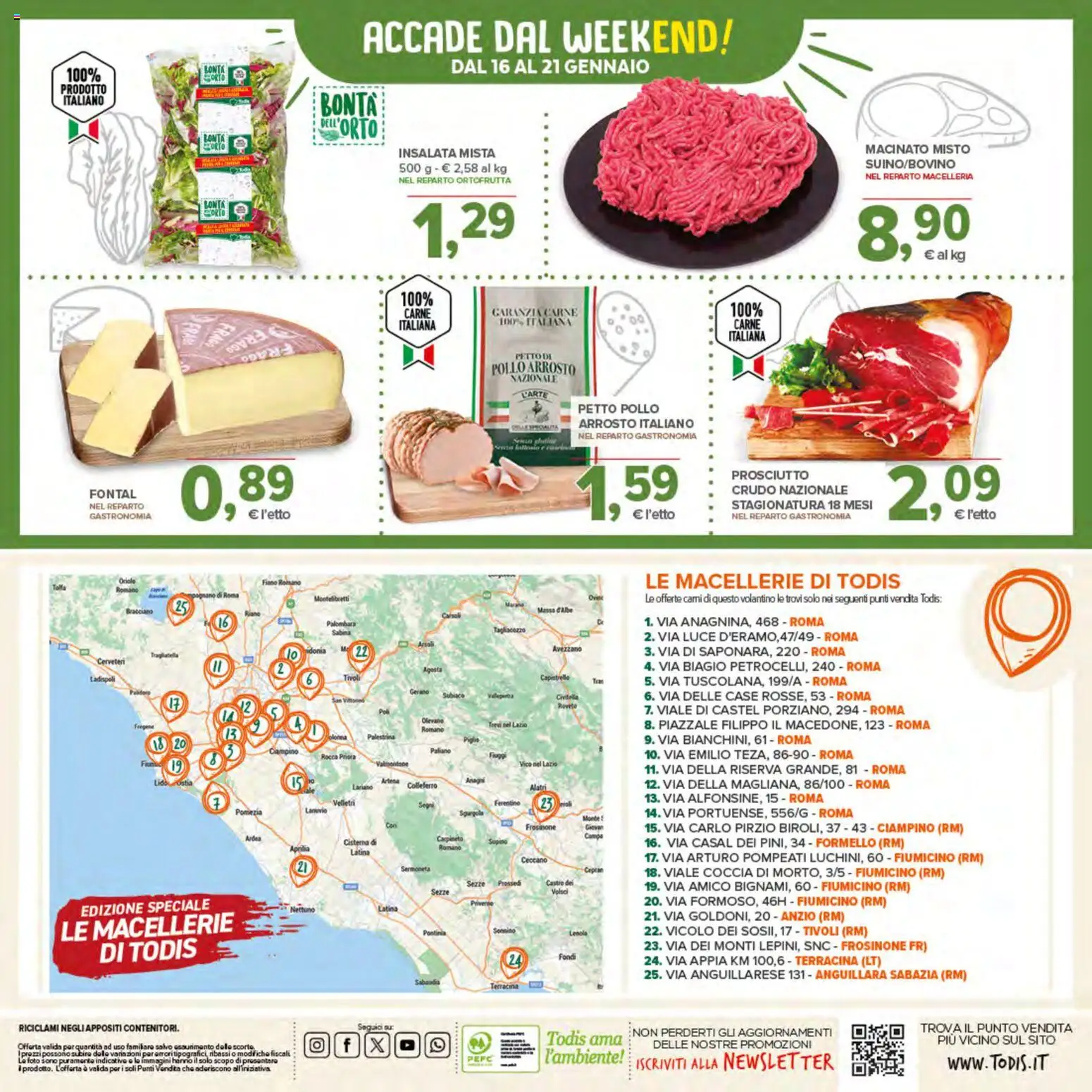 Volantino Todis del 08.01.2026 | Pagina: 24 | Prodotti: Petto di Pollo, Arrosto, Pollo, Insalata