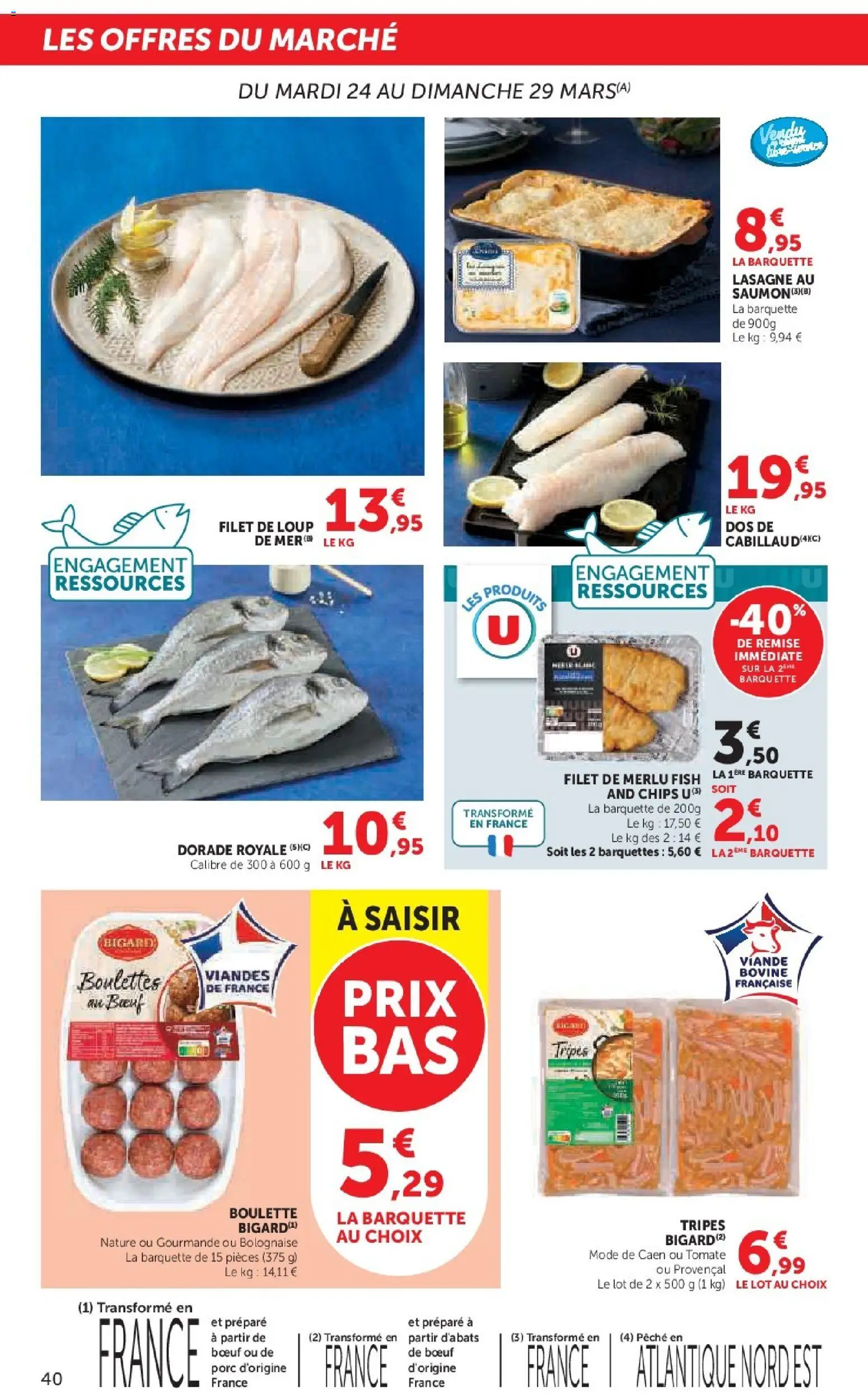 {H1} | Page: 40 | Produits: Pêche, Dorade royale, Porc, Chips