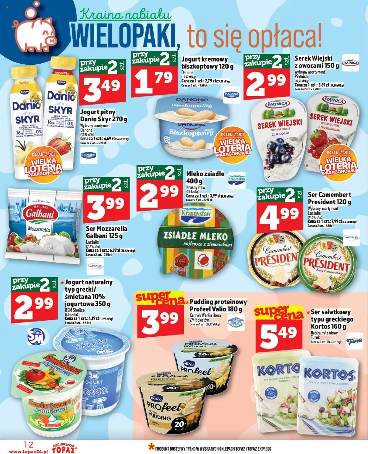 Topaz Gazetka od 21.08.2025 | Strona: 12 | Produkty: Zioła prowansalskie, Serek, Mleko, Ser
