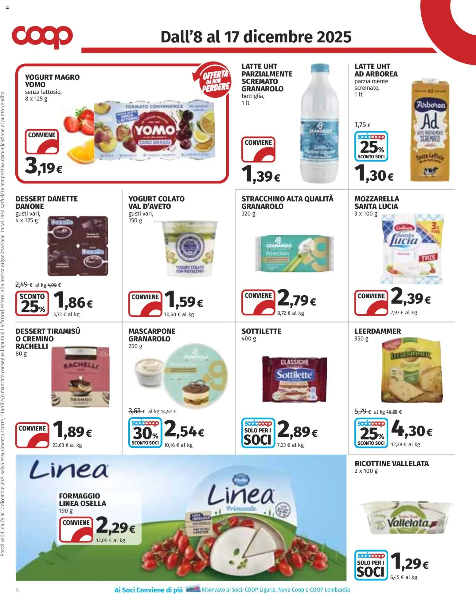Volantino COOP del 08.12.2025 | Pagina: 6 | Prodotti: Yogurt, Formaggio, Data, Mascarpone