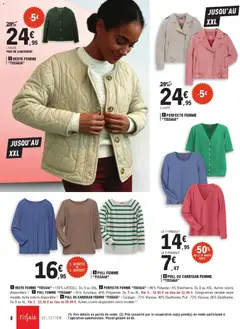 E.Leclerc - Prévisualisation de VESTE FEMME "TISSAIA", 100% LYOCELL. Du S au XXL. valide à partir de 10.02.2026 | Page: 8 | Produits: Cardigan, Pull, Veste