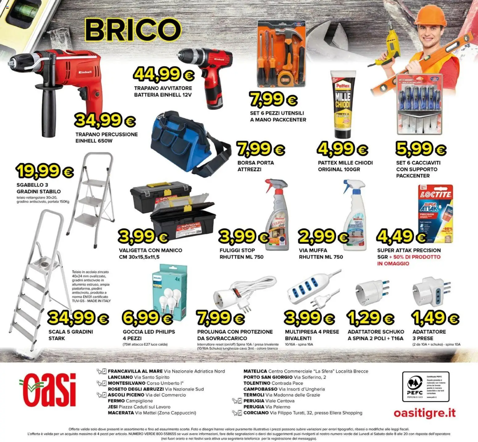 Volantino Oasi del 26.02.2026 | Pagina: 24 | Prodotti: Avvitatore, Trapano, Scala, Batteria