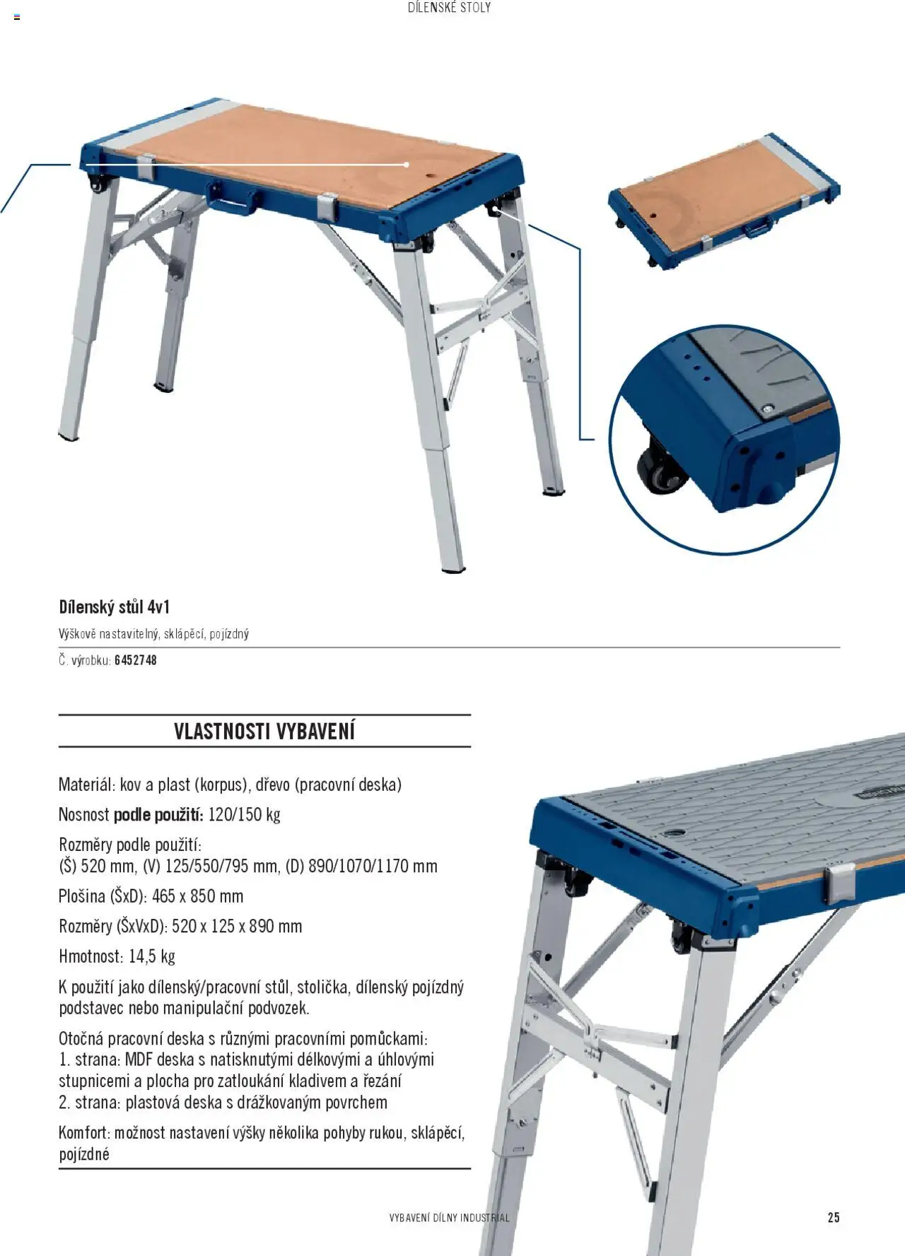 HORNBACH katalog - INDUSTRIAL - Systém vybavení dílny od 06.02.2025 | Strana: 25 | Produkty: Stůl, Pracovní deska