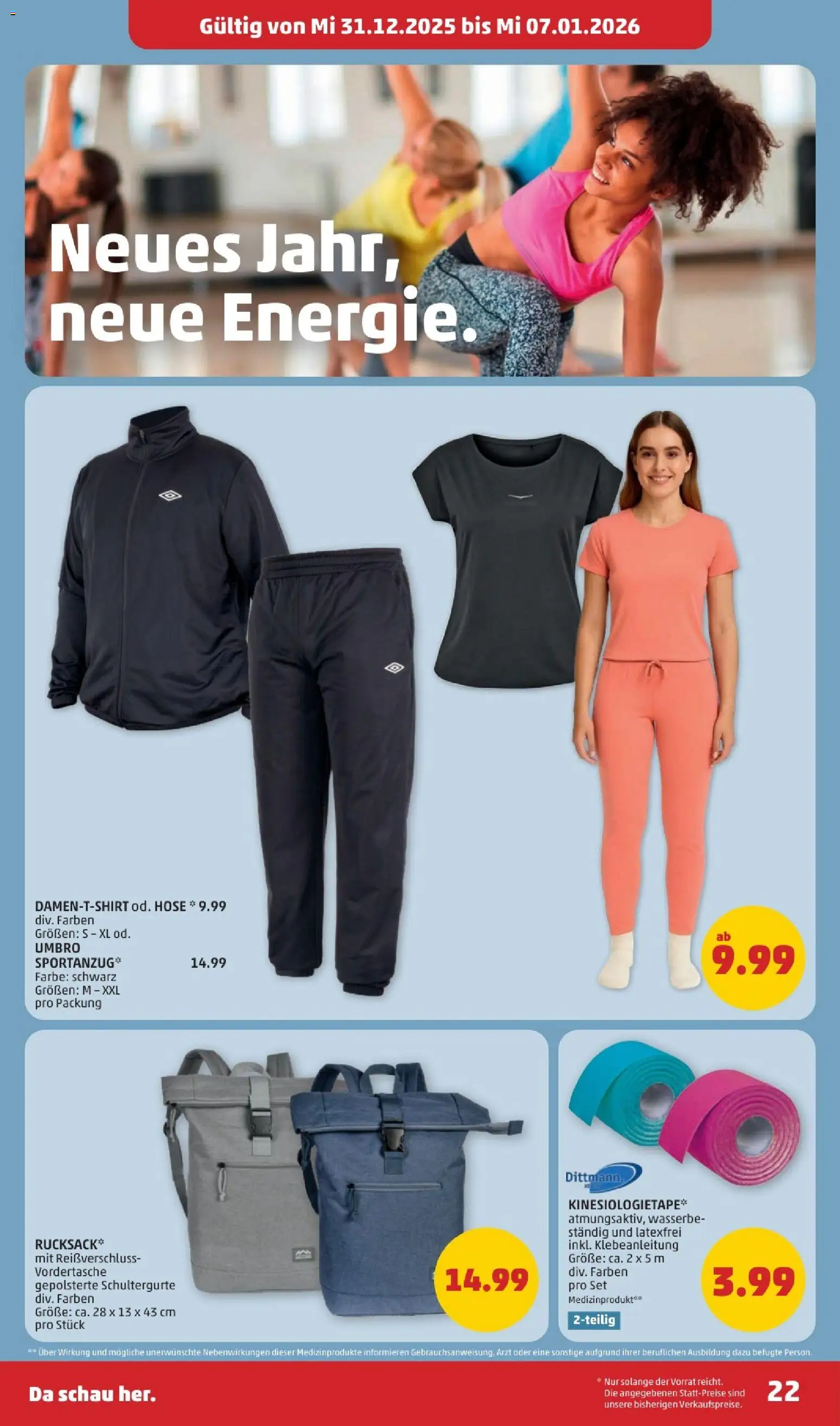 Penny Markt Flugblatt gültig ab 31.12.2025 | Seite: 22 | Produkte: Hose, Rucksack