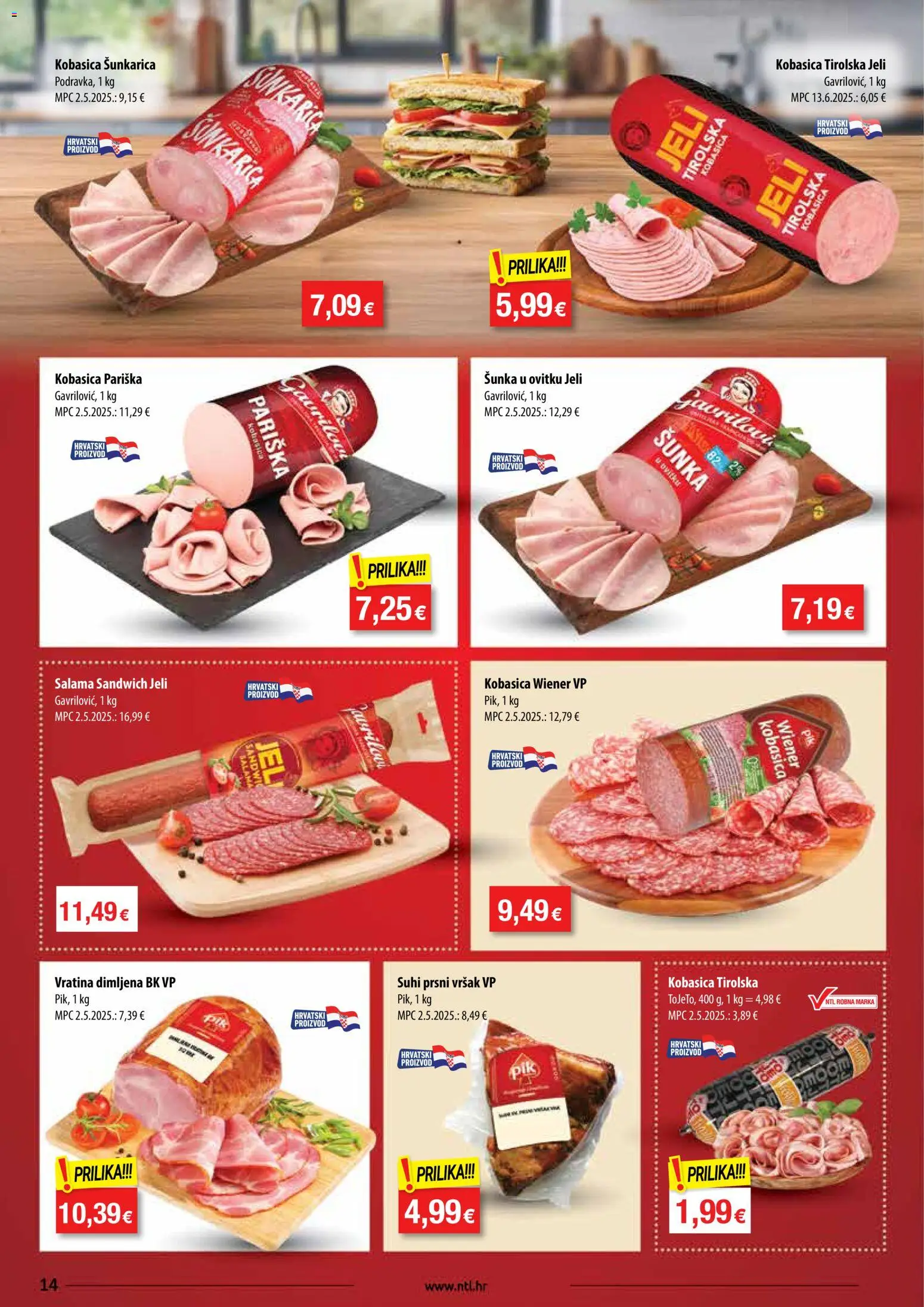 NTL katalog | vrijedi od 11.02.2026 | Stranica: 14 | Proizvodi: Salama, Šunka, Kobasica
