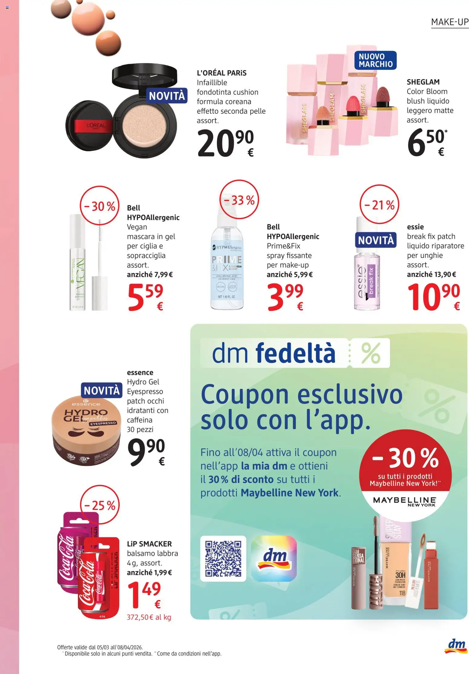 Volantino dm drogerie markt del 05.03.2026 | Pagina: 5 | Prodotti: Mascara, Balsamo, Coca Cola, Blush