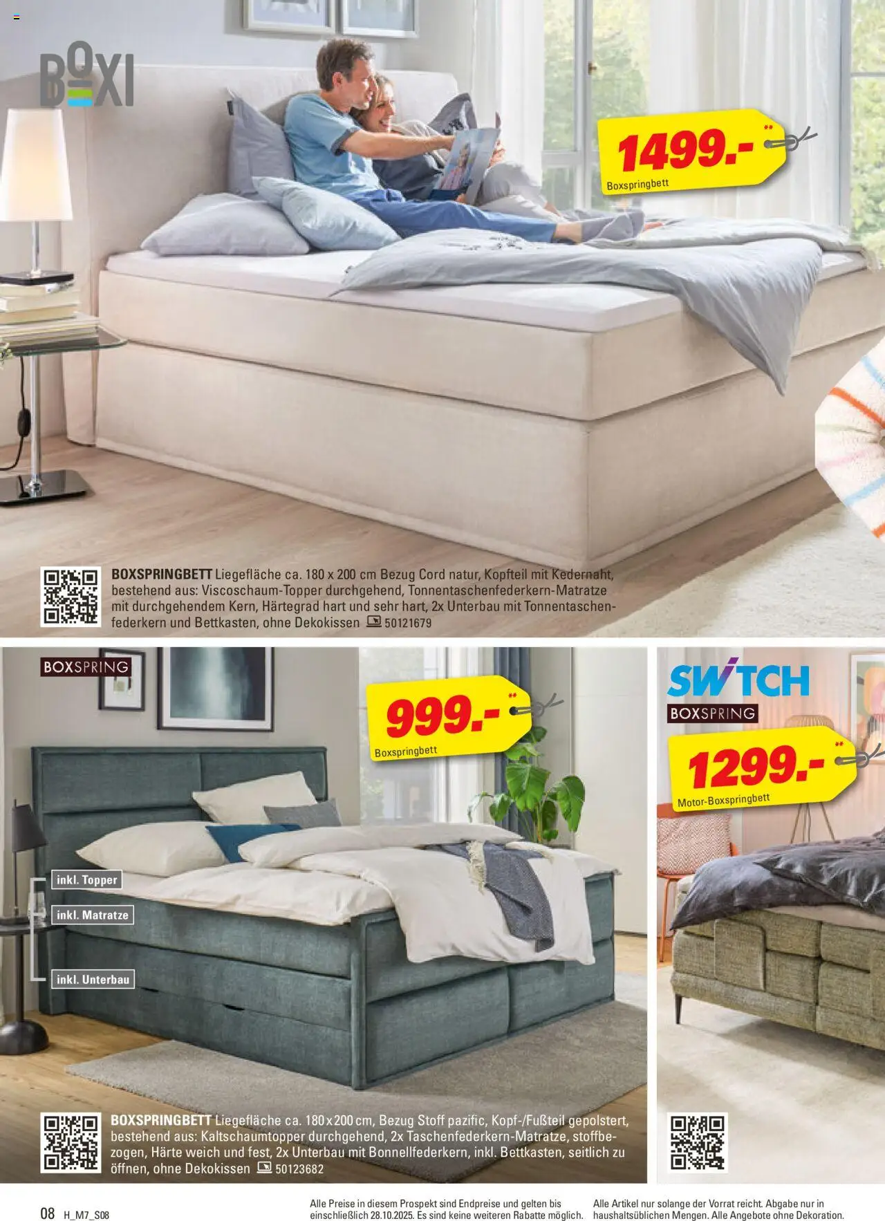 Höffner Prospekt 	 – gültig ab 15.10.2025 | Seite: 8 | Produkte: Matratze, Boxspringbett, Topper