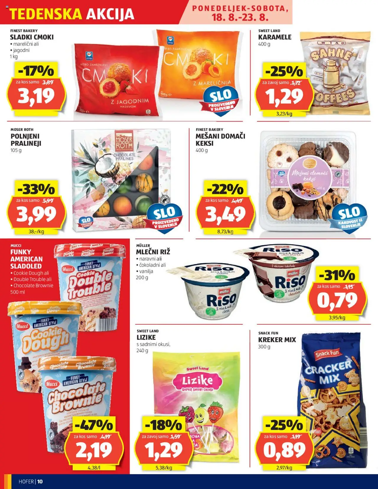 Hofer katalog │ velja od 14.08.2025 | Stran: 10 | Izdelki: Keksi, Kos, Riz, Sladoled