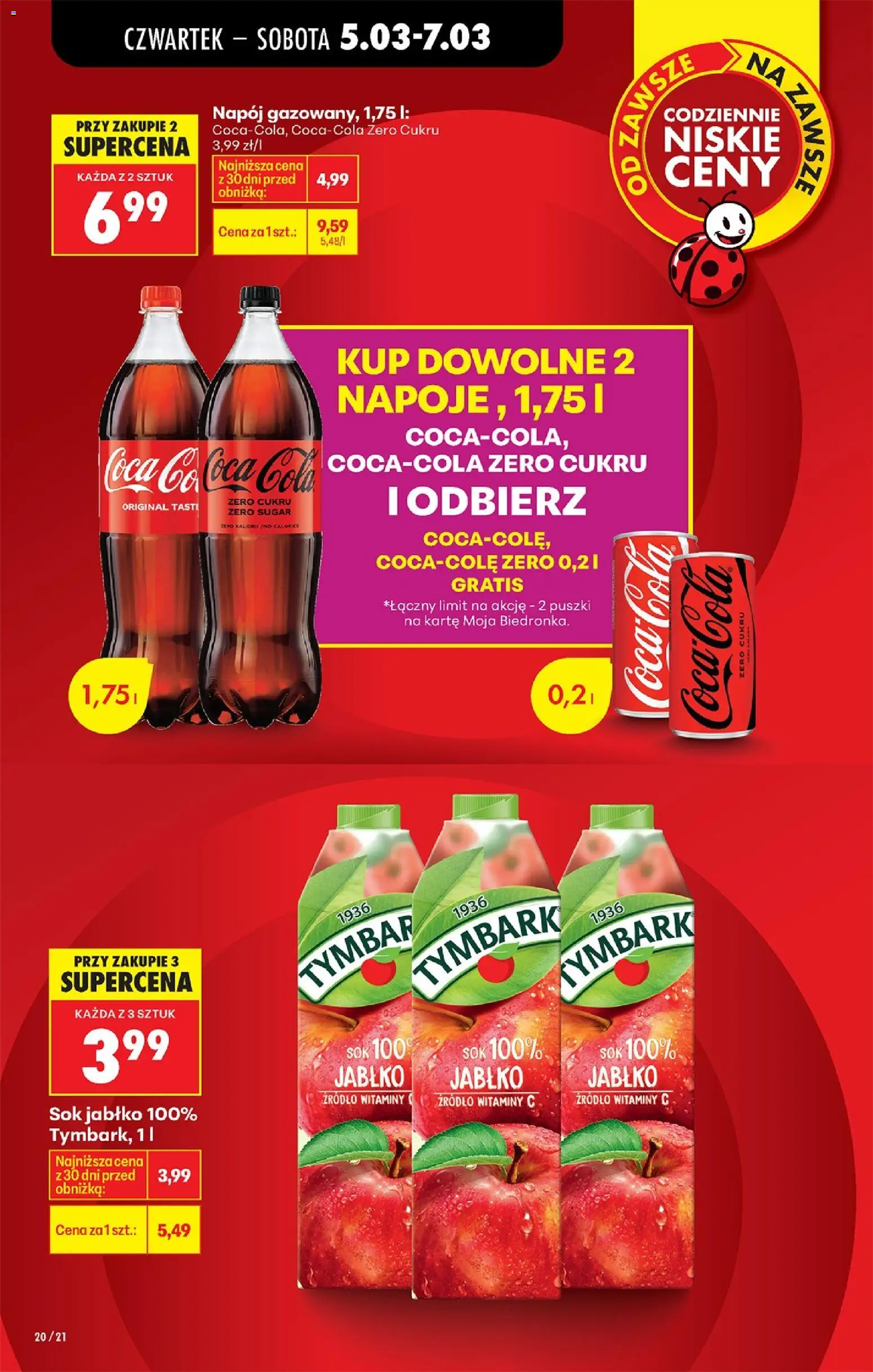 Biedronka gazetka od czwartku od 05.03.2026 | Strona: 24 | Produkty: Coca cola, Sok