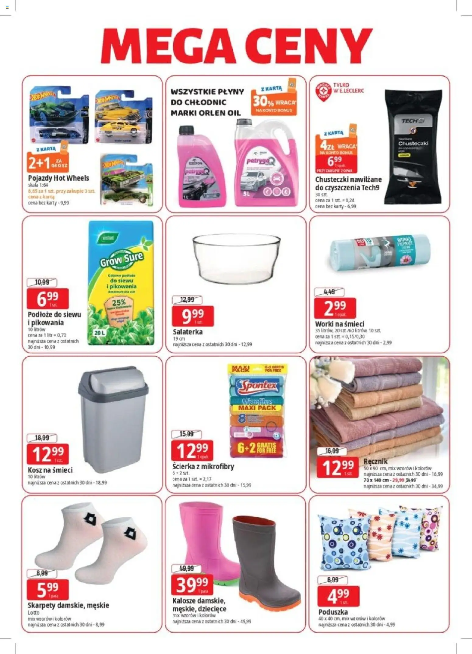 E.Leclerc Gazetka - Elbląg od 23.02.2026 | Strona: 6 | Produkty: Karta, Skarpety, Ścierka z mikrofibry, Kosz