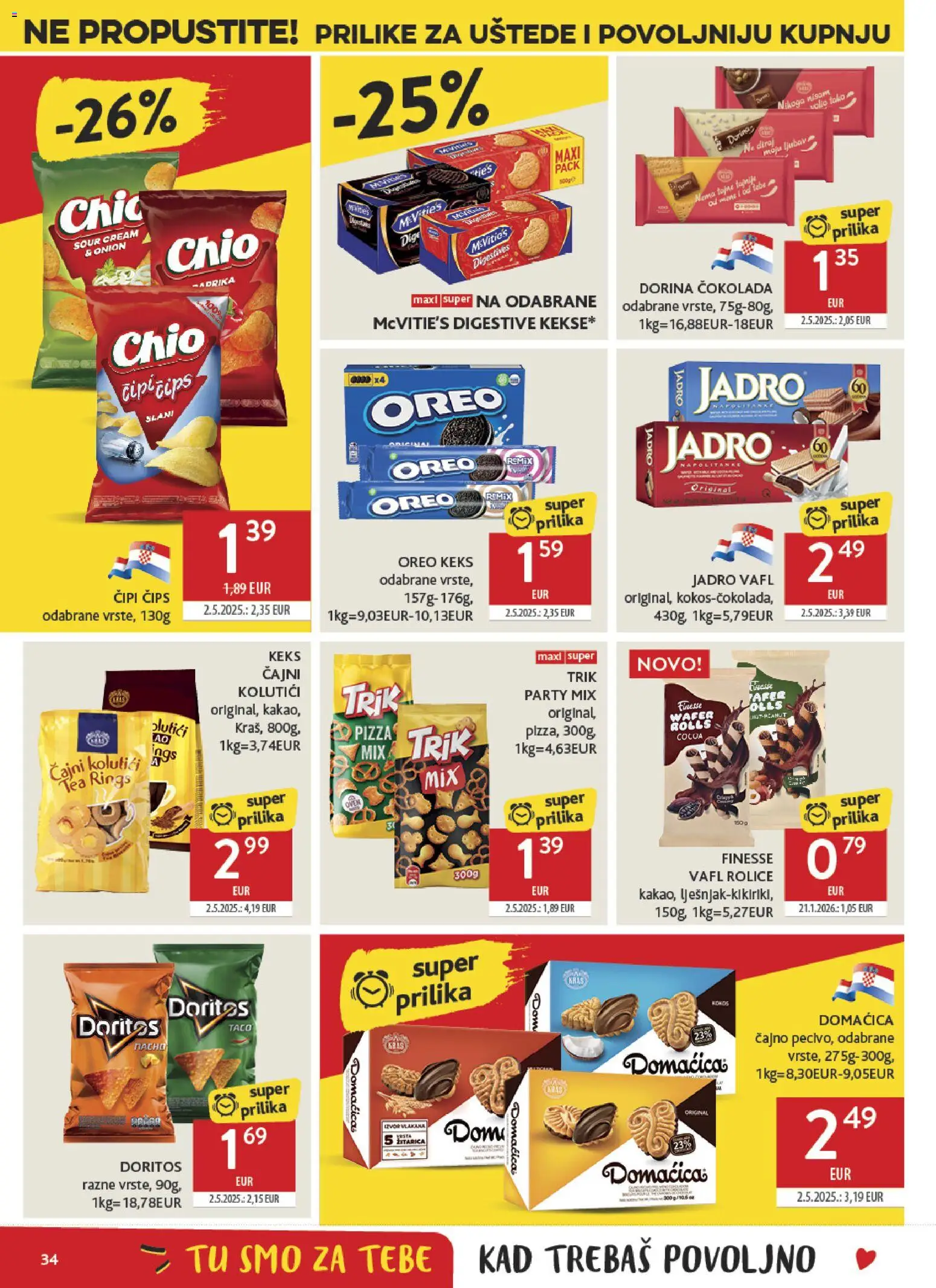 Konzum katalog | vrijedi od 18.03.2026 | Stranica: 34 | Proizvodi: Čokolada, Pizza, Čips, Keks