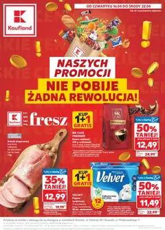 Náhled letáku Kaufland Polsko leták od 16.04.2026 | Strana: 1 | Produkty: Velvet, Karty