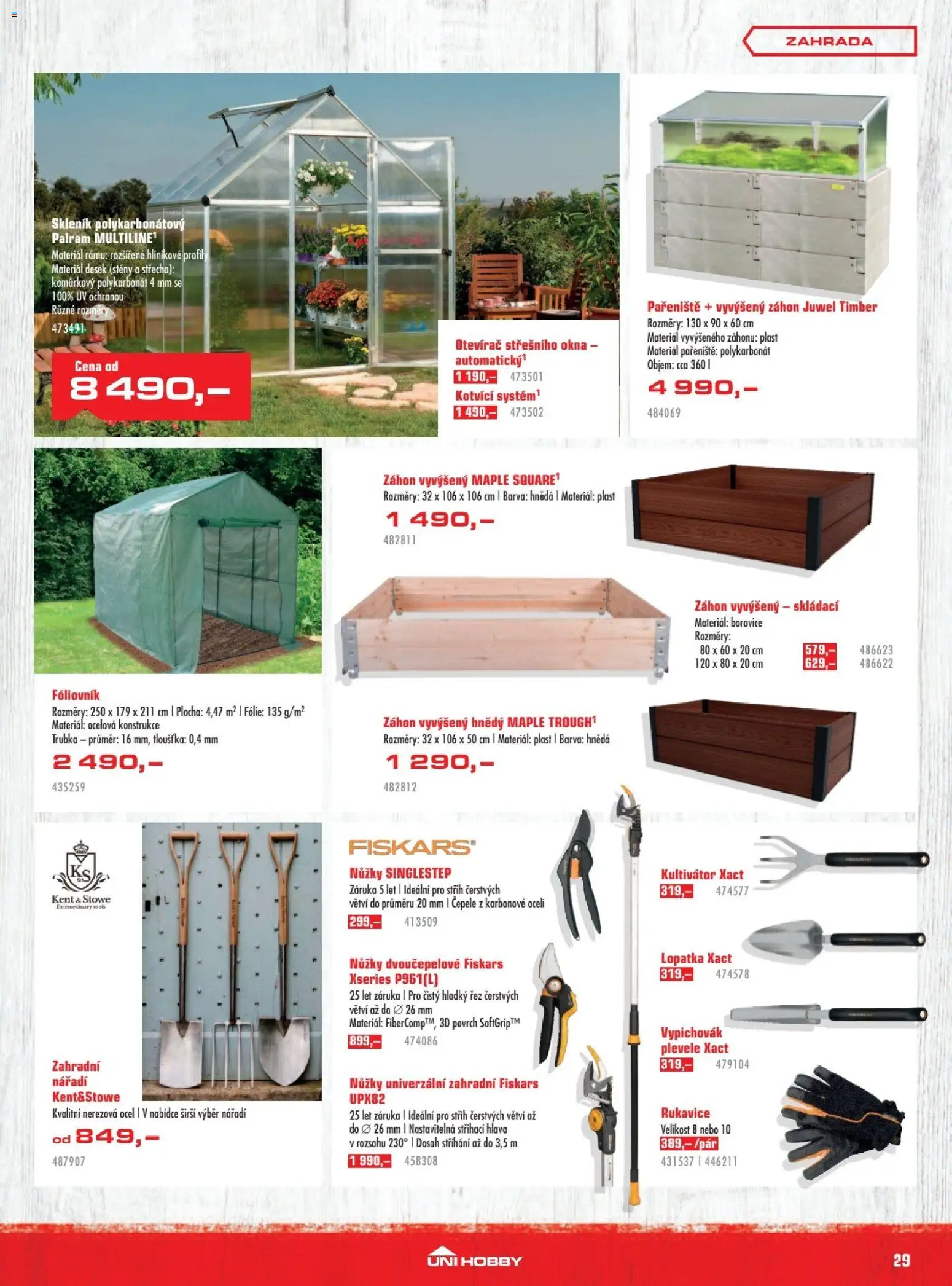 Uni Hobby leták od 29.01.2026 | Strana: 29 | Produkty: Zahrada, Fóliovník, Lopatka, Trubka
