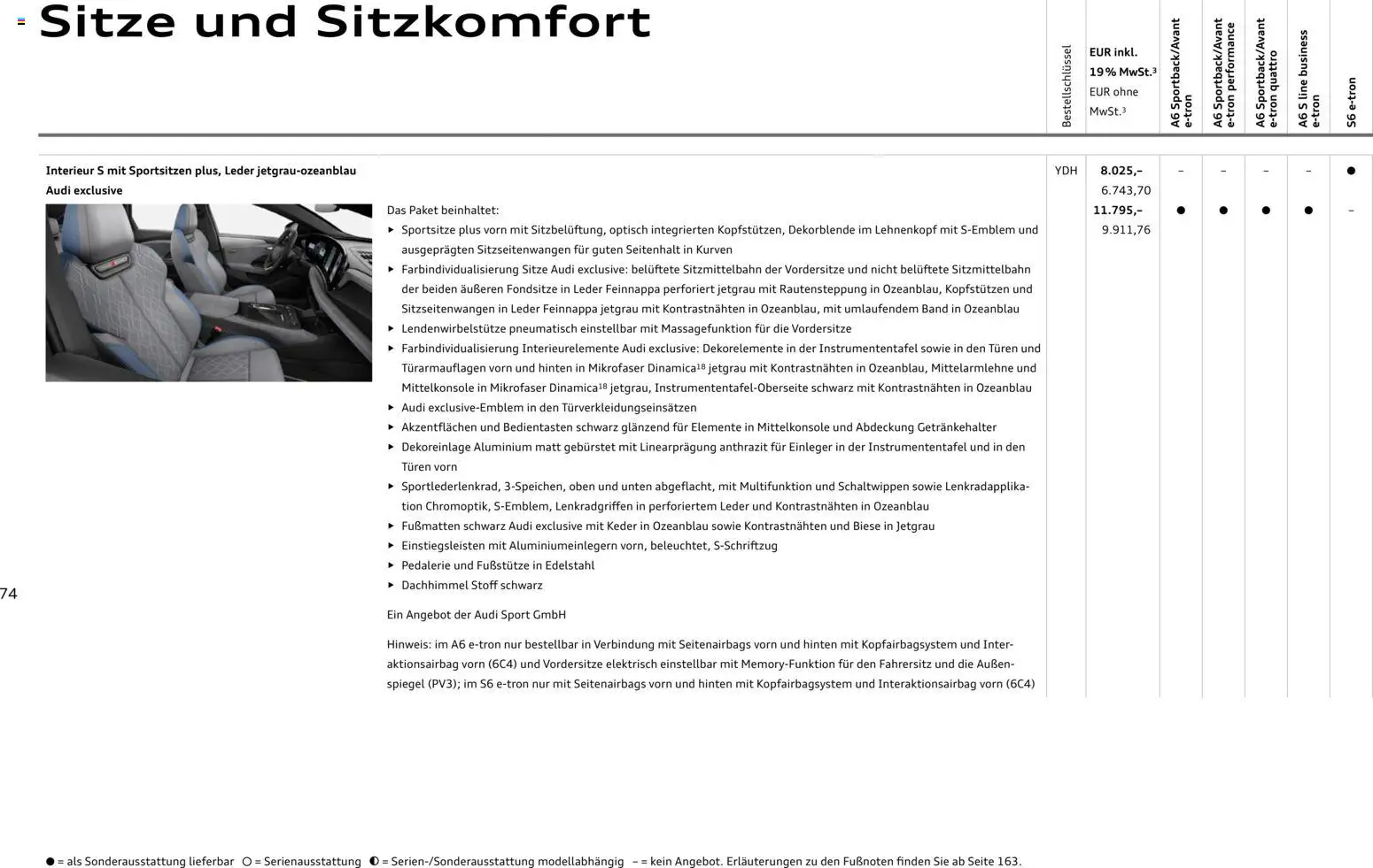 Audi  A6 e-tron – gültig ab 01.10.2025 | Seite: 74