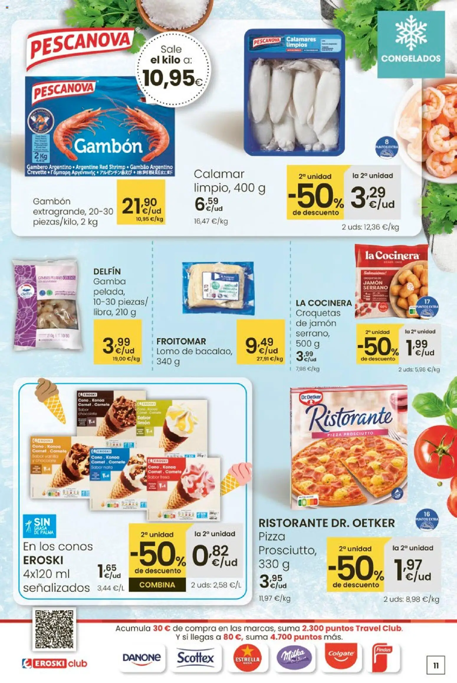 Eroski - Oferta │ válido desde el 12.03.2026 | Página: 11 | Productos: Calamares, Jamón, Croquetas, Gamba