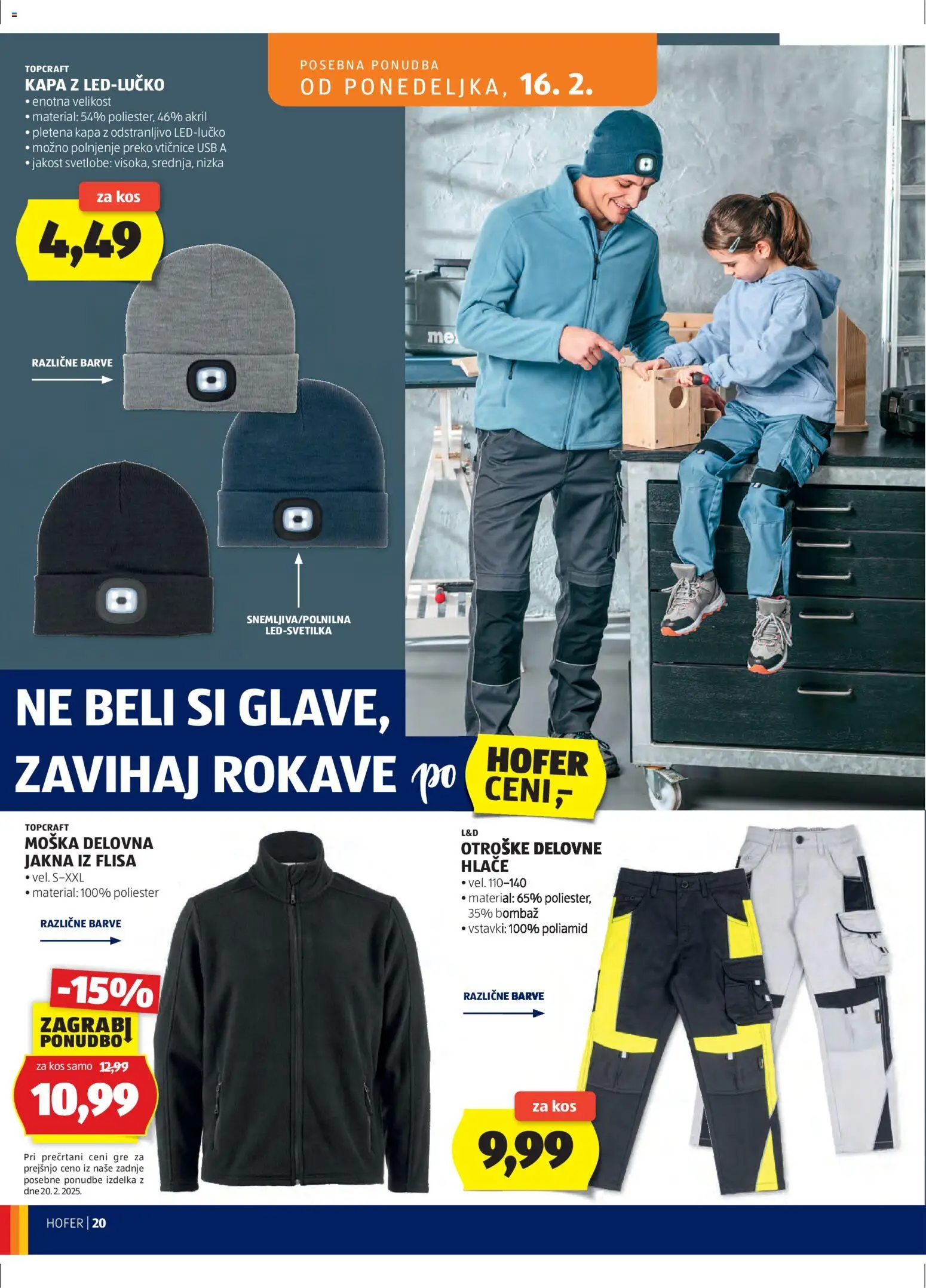 Hofer SI katalog | vrijedi od 11.02.2026 | Stranica: 20 | Proizvodi: Jakna, Hlače, Kapa, USB