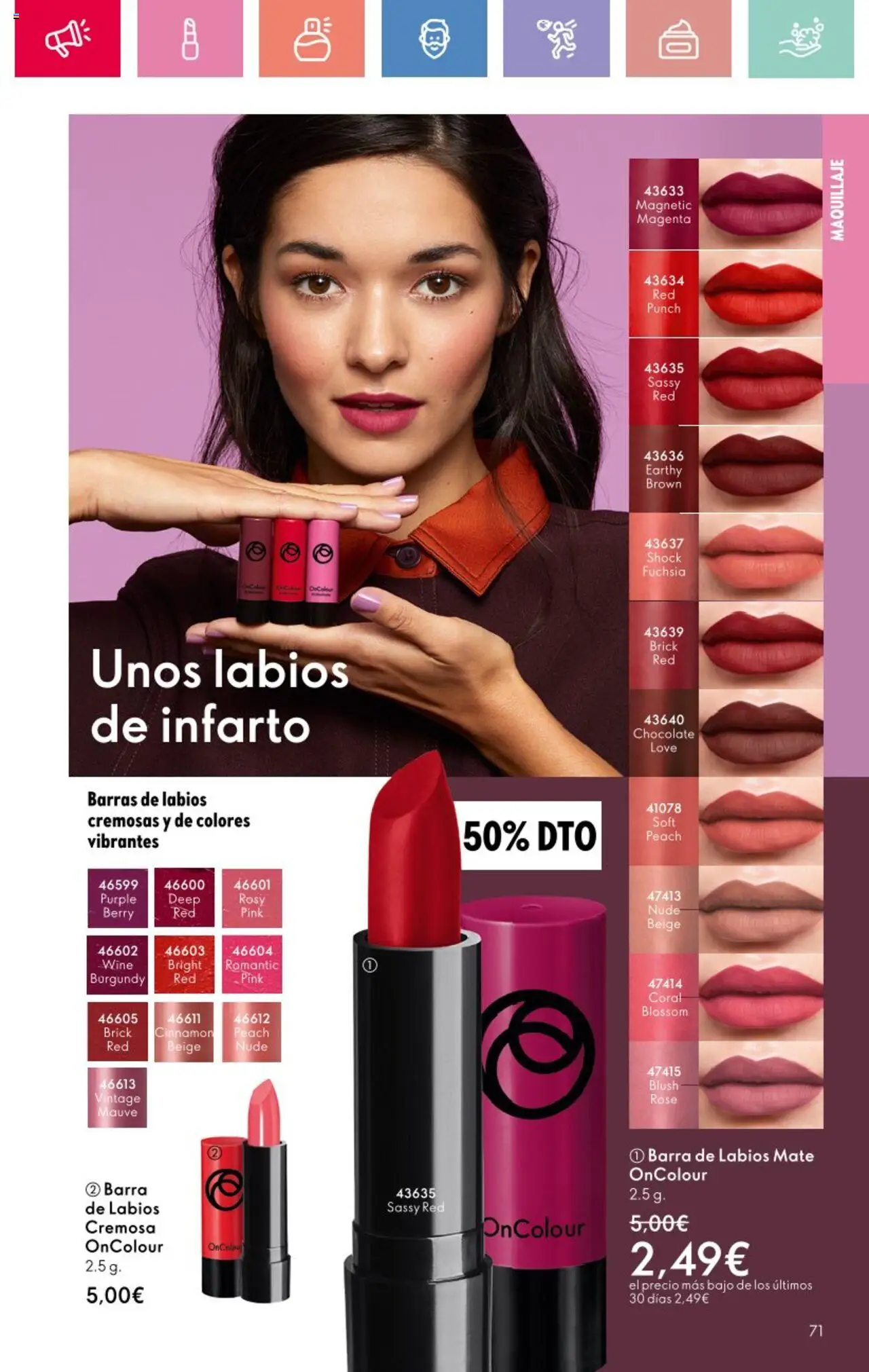 Oriflame - Catálogo Campaña 12 │ válido desde el 24.08.2025 | Página: 71 | Productos: Maquillaje, Chocolate, Barra de labios