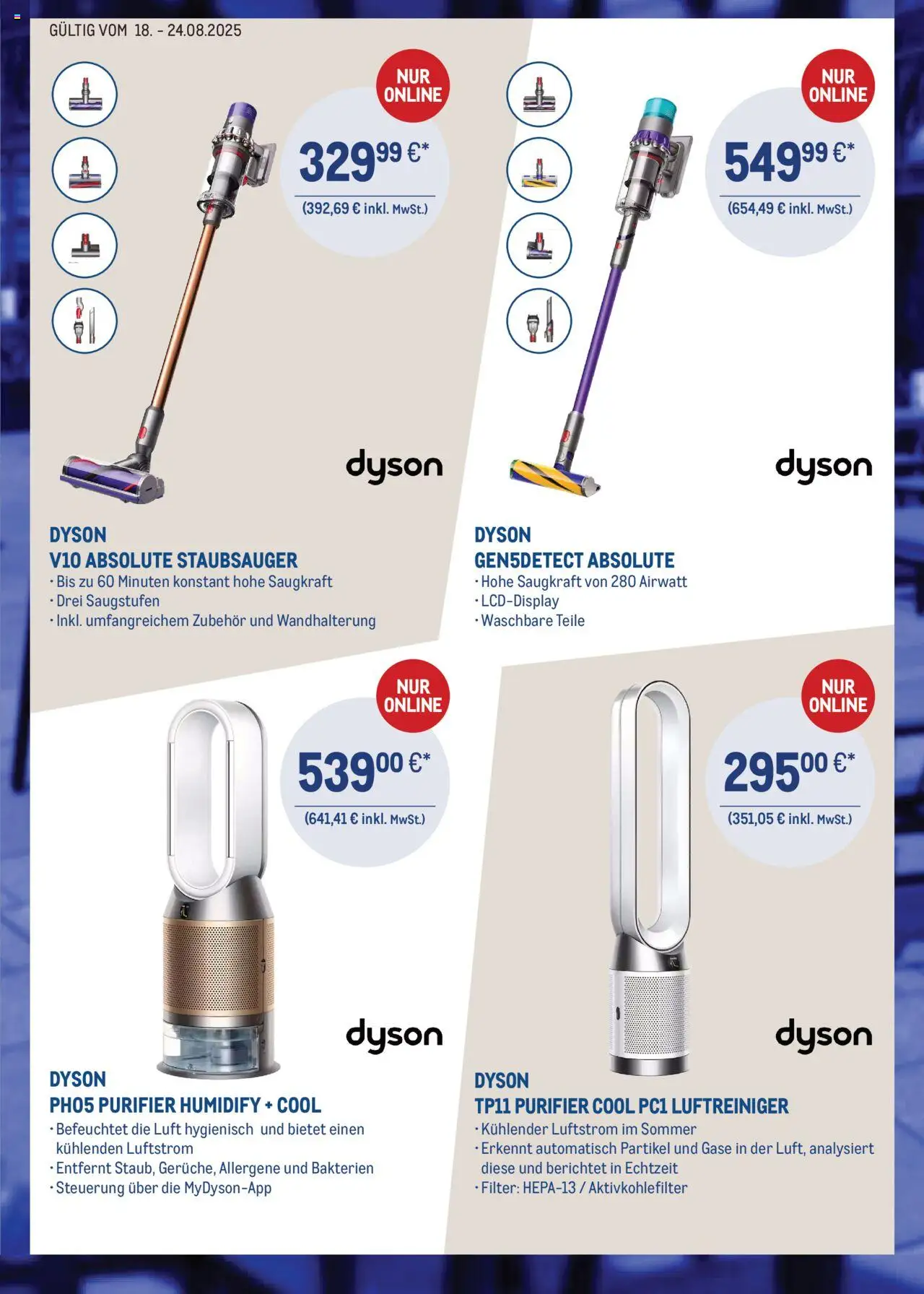 Metro Online: Dyson-Angebote - gültig ab dem 18.08.2025 | Seite: 2 | Produkte: Dyson, Staubsauger, Luftreiniger