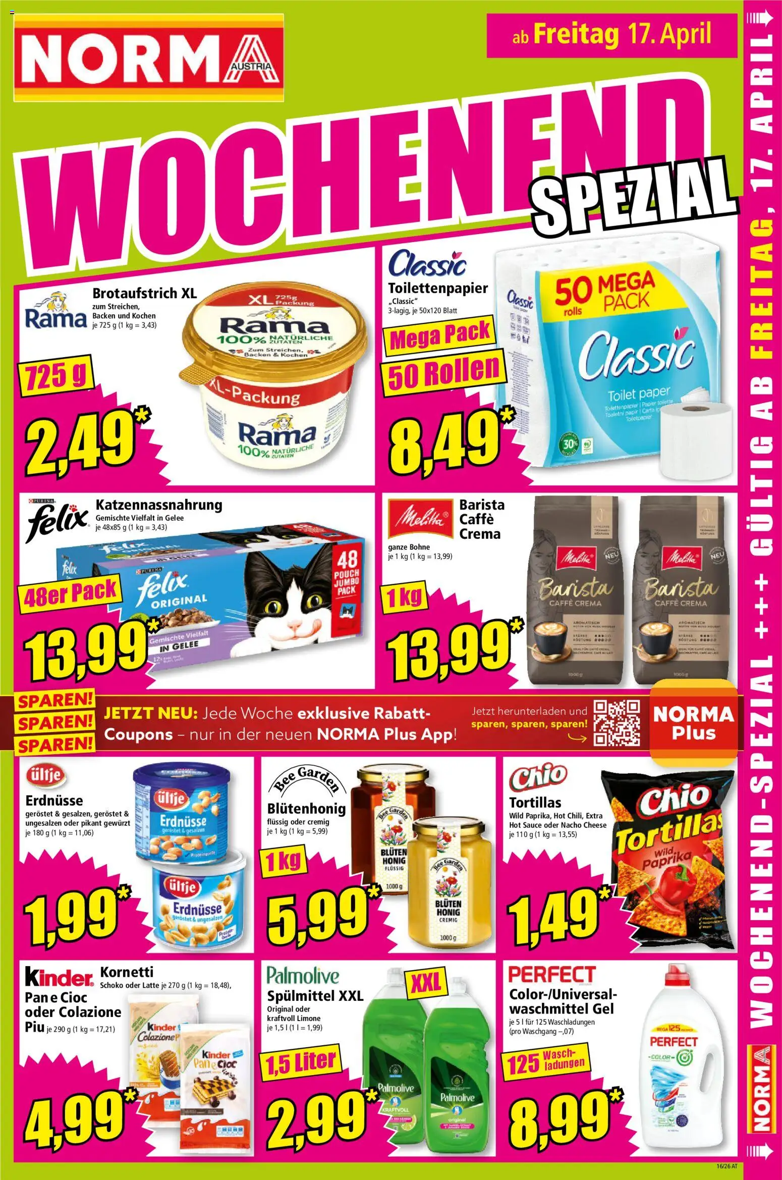 Norma Flugblatt gültig ab 13.04.2026 | Seite: 17 | Produkte: Папионка, Toilette, Waschmittel