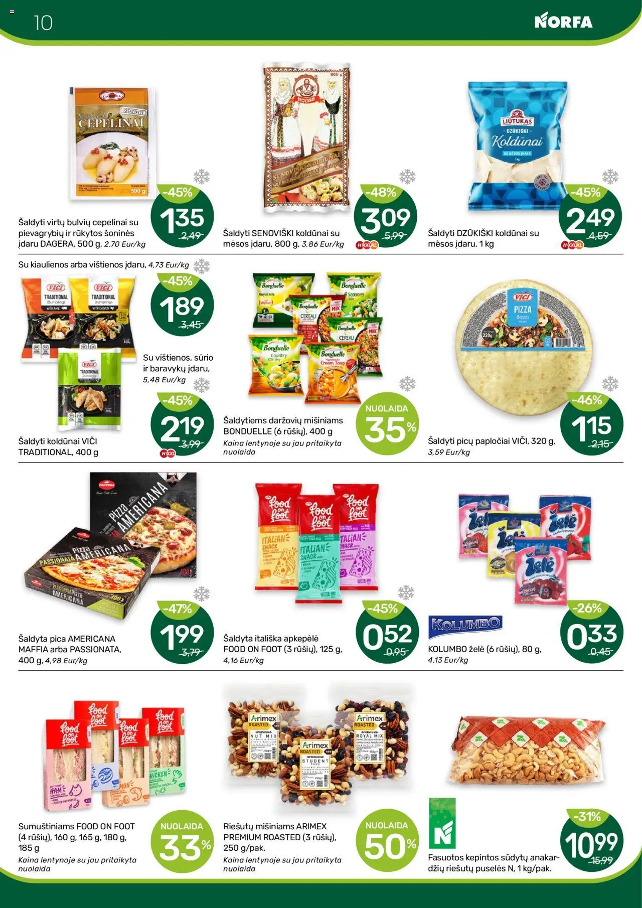 NORFA leidinys│galioja nuo 07.08.2025 | Puslapis: 10 | Prekių: Vištienos, Kiaulienos, Pica
