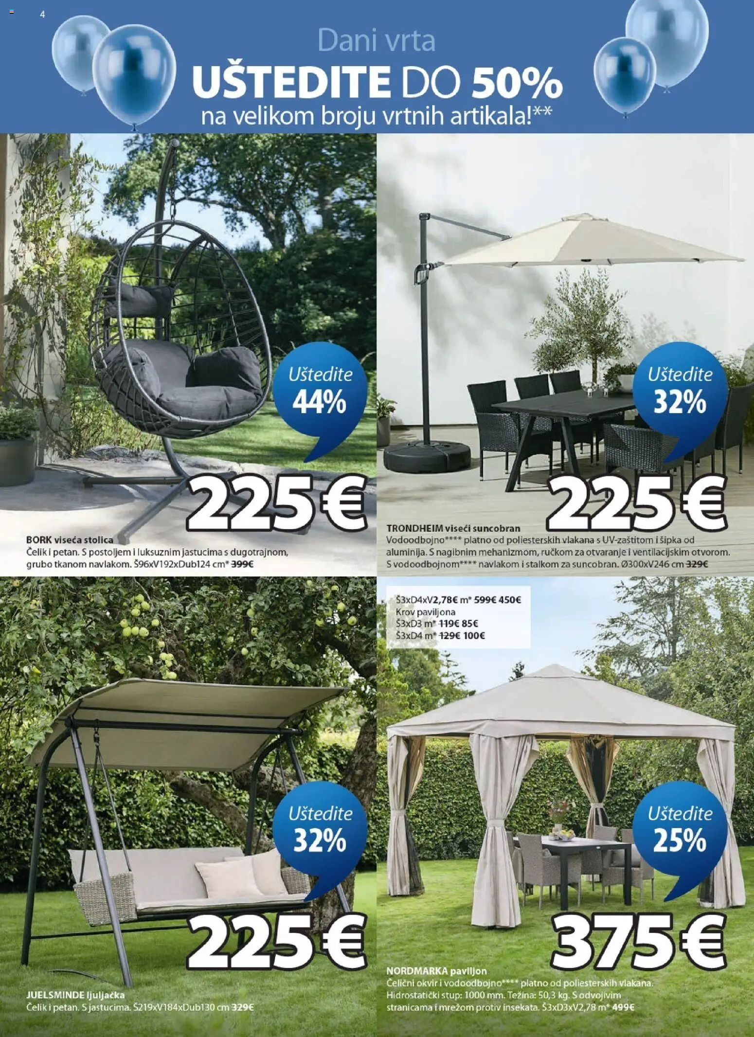 JYSK katalog | vrijedi od 22.04.2026 | Stranica: 4 | Proizvodi: Stolica, Suncobran