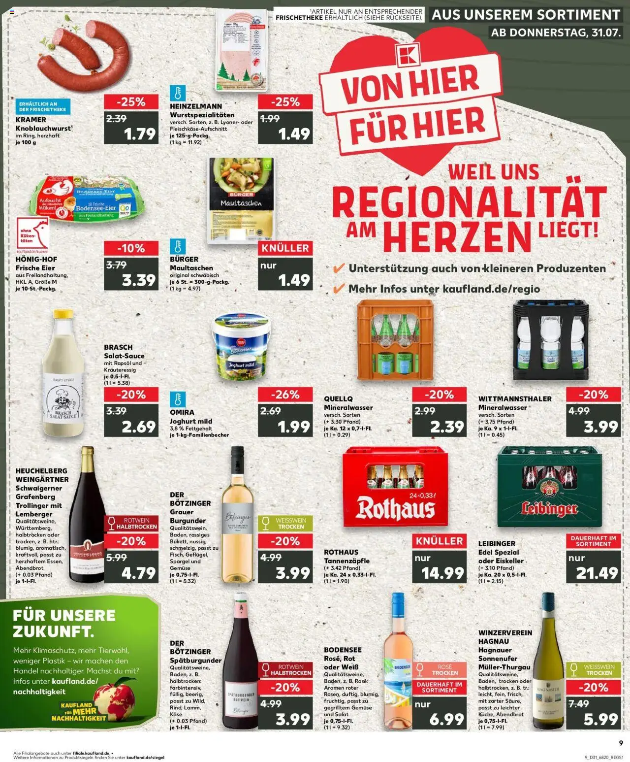 Kaufland prospekt Überlingen	 - gültig ab dem 03.08.2025 | Seite: 20 | Produkte: Käse, Eier, Gemüse, Maultaschen