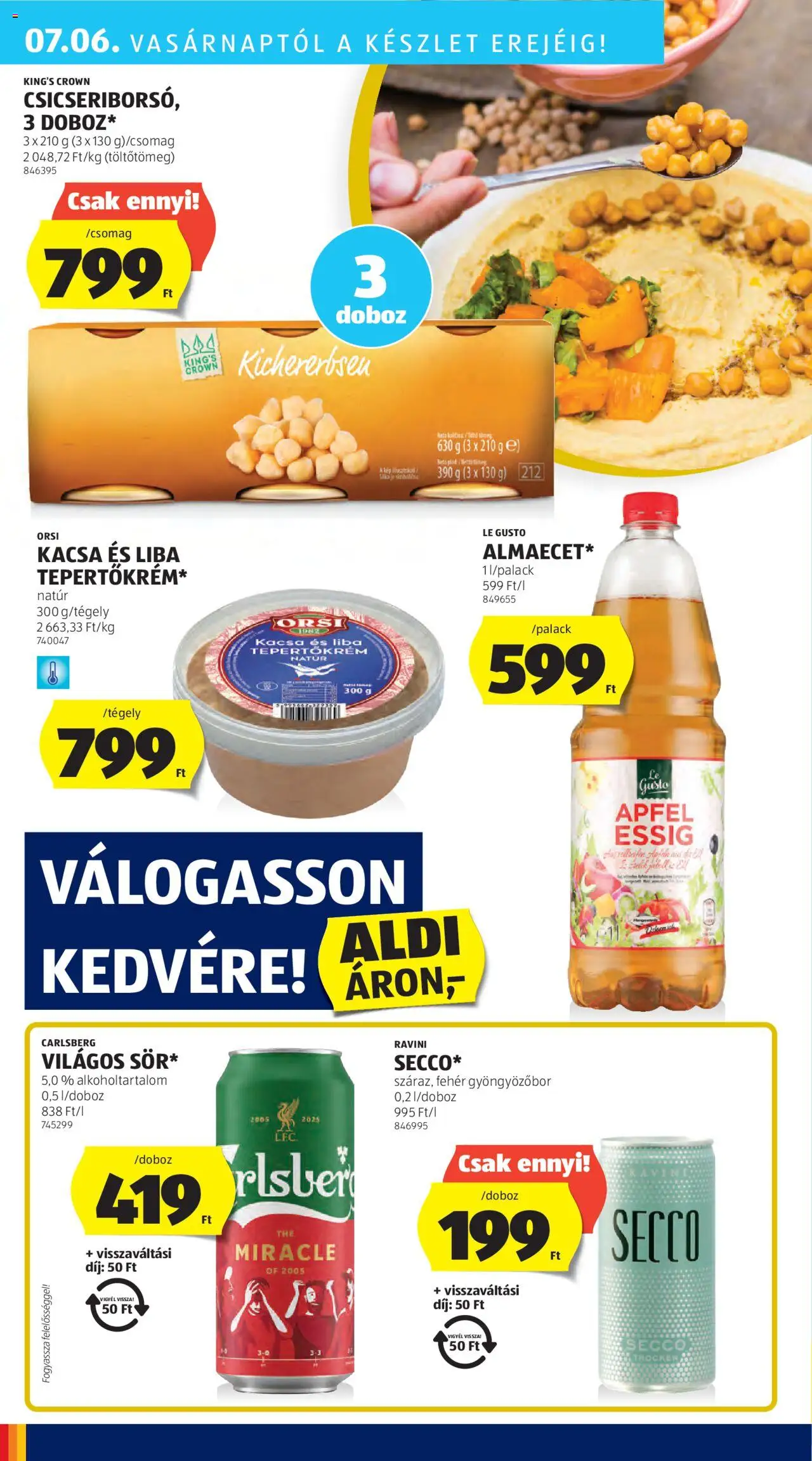 Aldi akciós ujság - amely érvényes a következő dátumtól: 03.07.2025 | Oldal: 36 | Termékek: Tepertőkrém, Doboz, Gyöngyözőbor, Kacsa