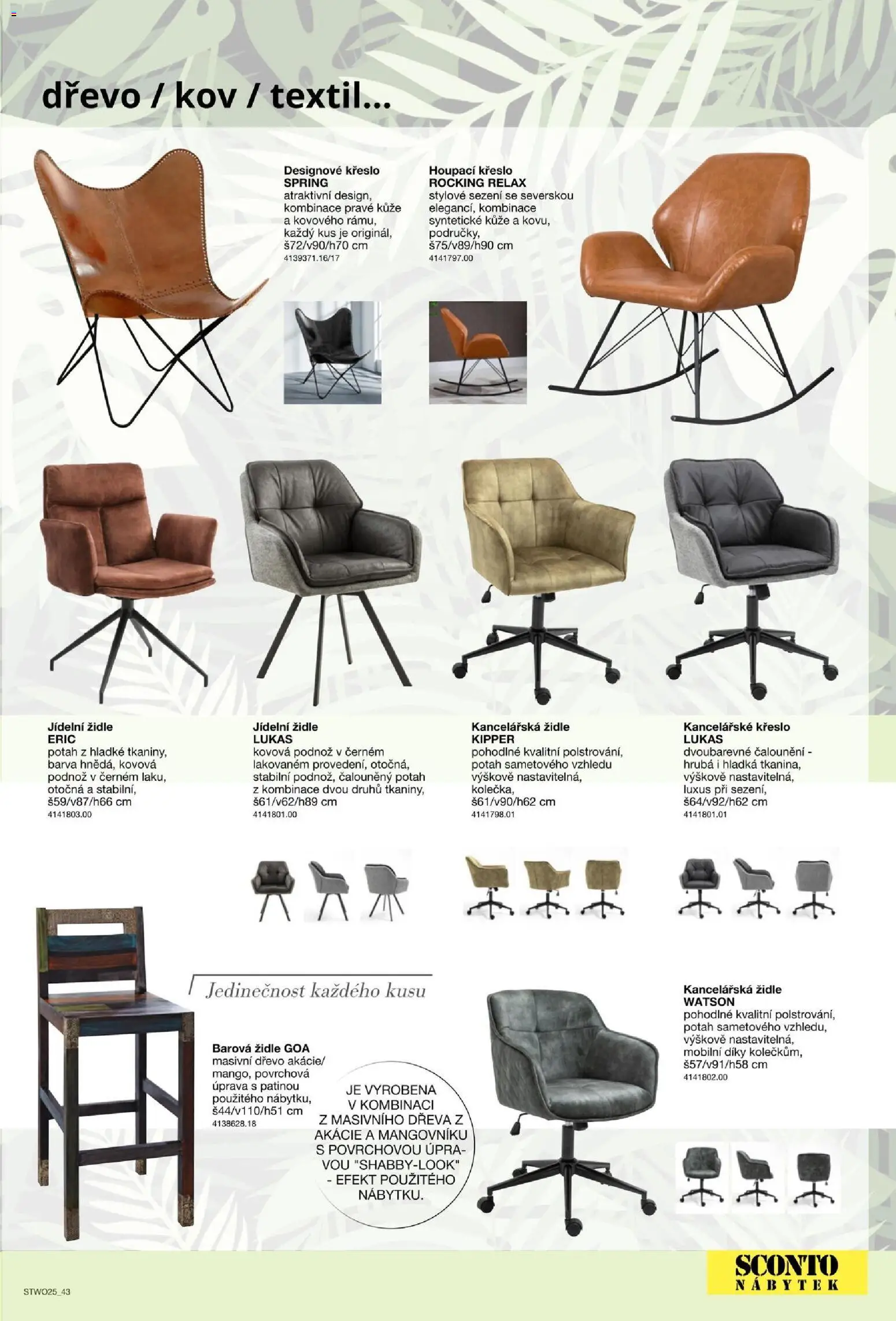 Sconto nábytek katalog - Nábytek z masivu od 01.01.2026 | Strana: 43 | Produkty: Kancelářská židle, Nábytek, Křeslo, Židle