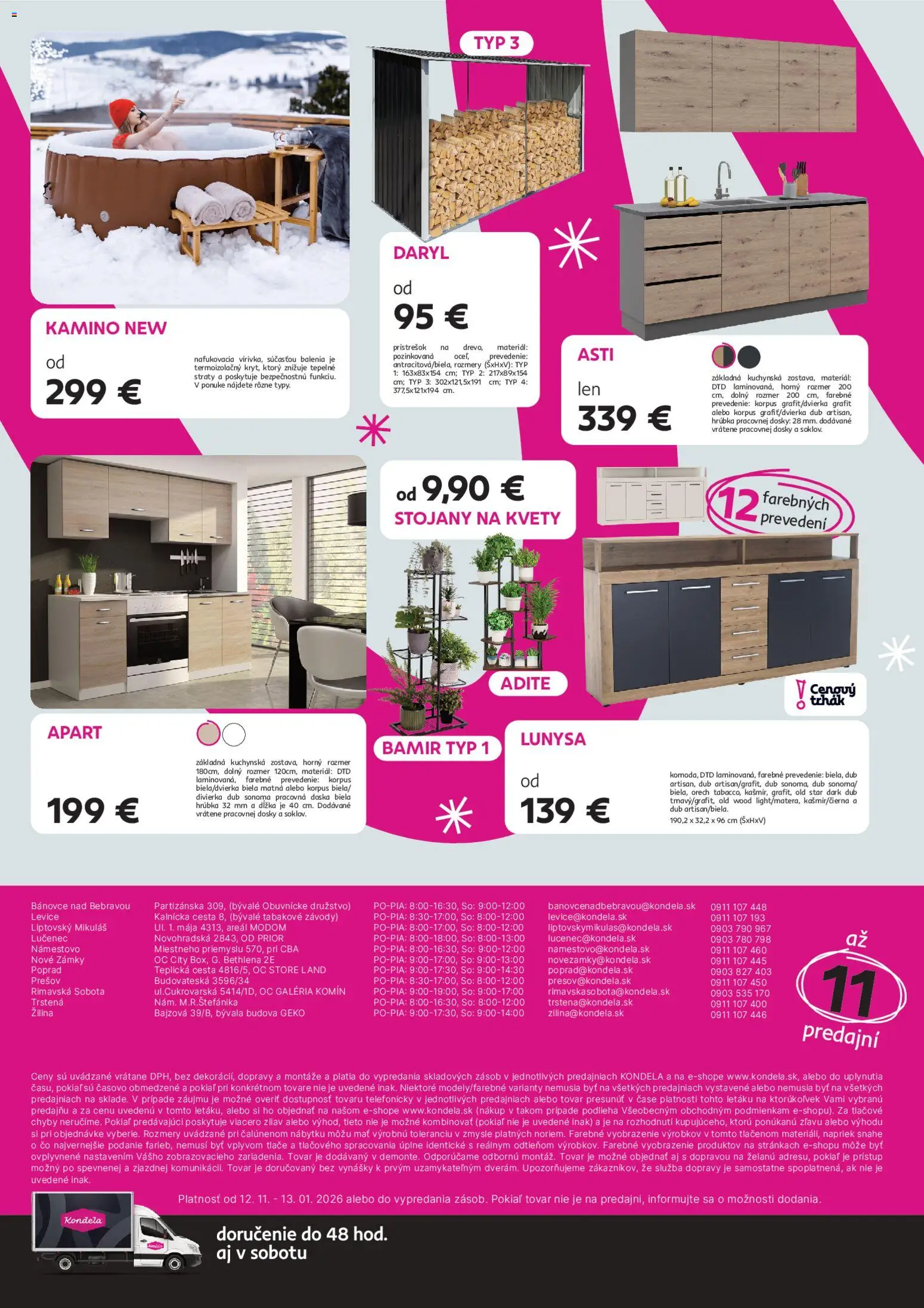 Nové Kondela akcie – leták je platný od 12.11.2025 | Strana: 8 | Produkty: Pracovná doska, Kvety