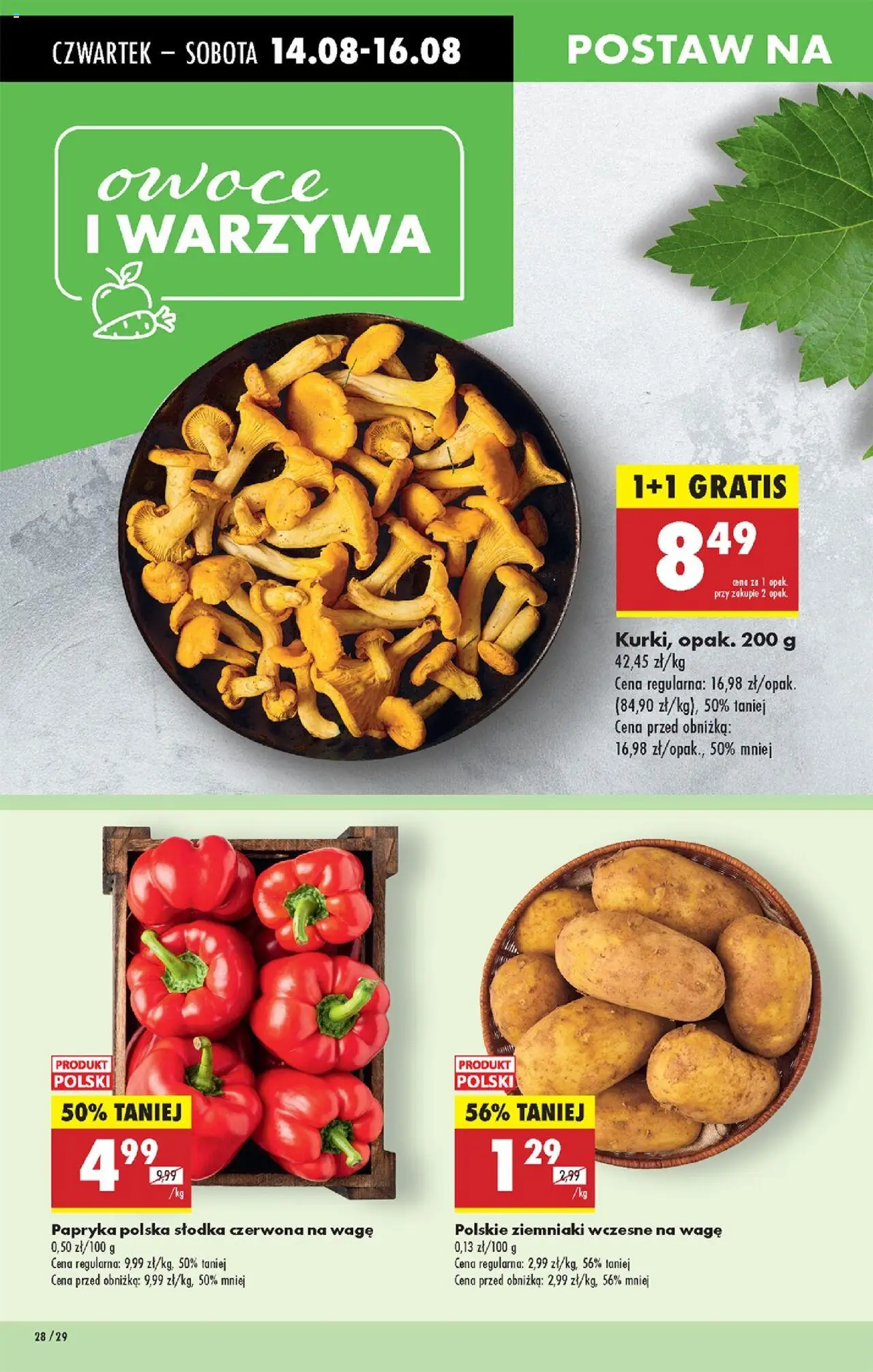 Biedronka gazetka - Oferta w tym tygodniu od 14.08.2025 | Strona: 30 | Produkty: Papryka, Ziemniaki, Warzywa, Owoce