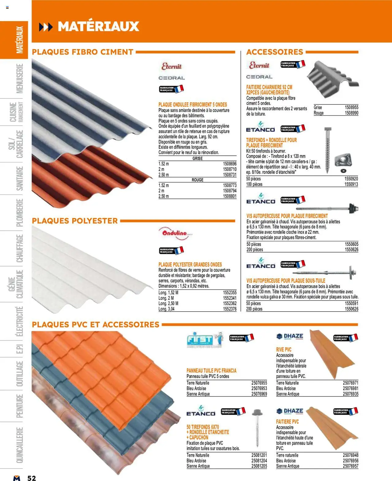  | Page: 52 | Produits: Tuile, Charnière, Cloche, Couverture