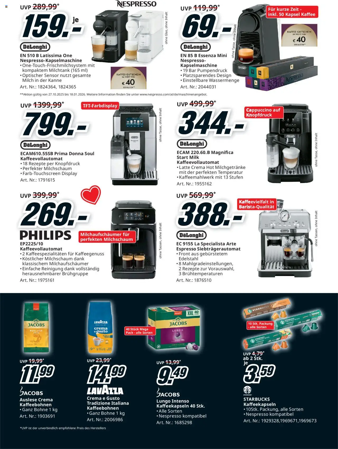 Media Markt Angebote gültig ab 15.10.2025 | Seite: 20 | Produkte: Milch, Kaffee
