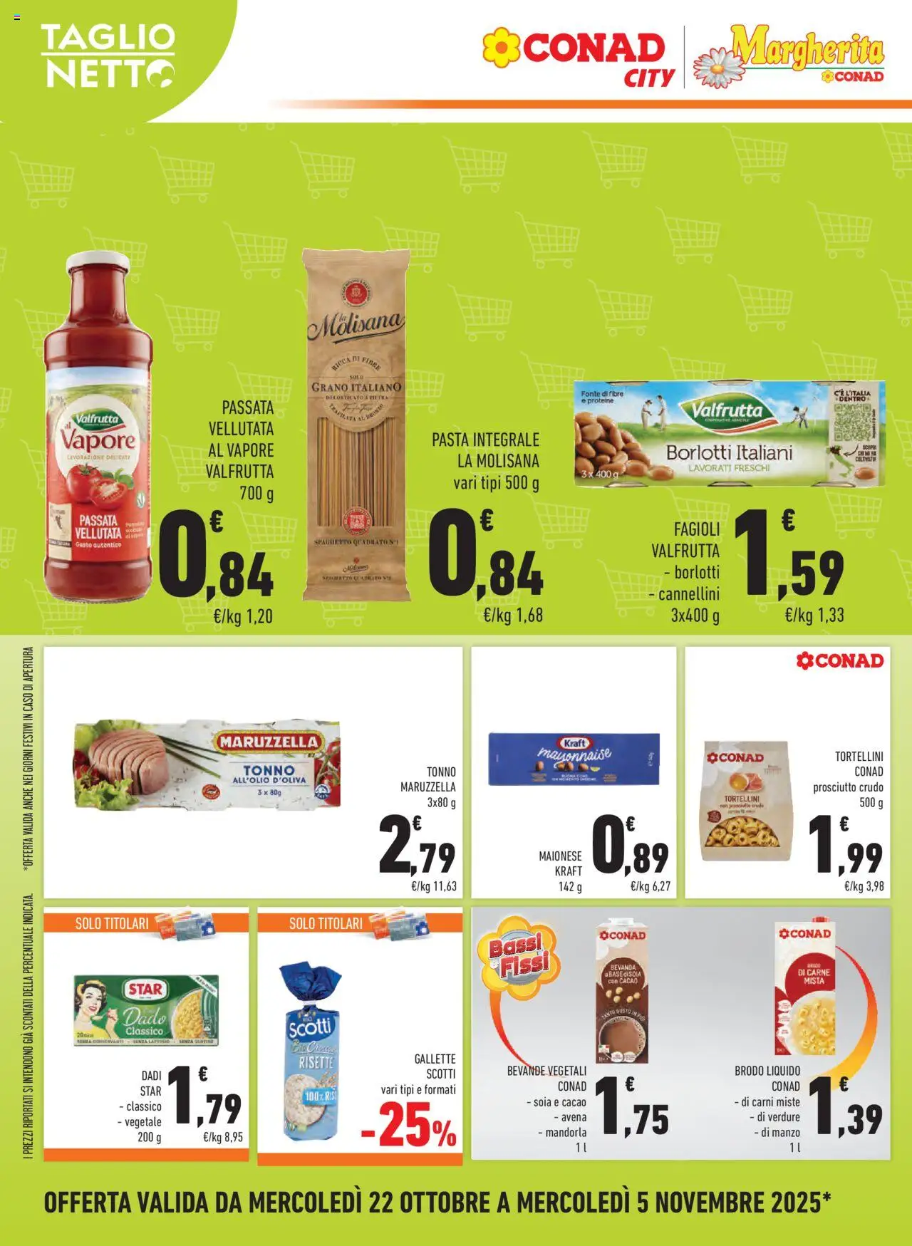 Volantino Conad del 22.10.2025 | Pagina: 14 | Prodotti: Fagioli, Prosciutto, Pasta, Cacao