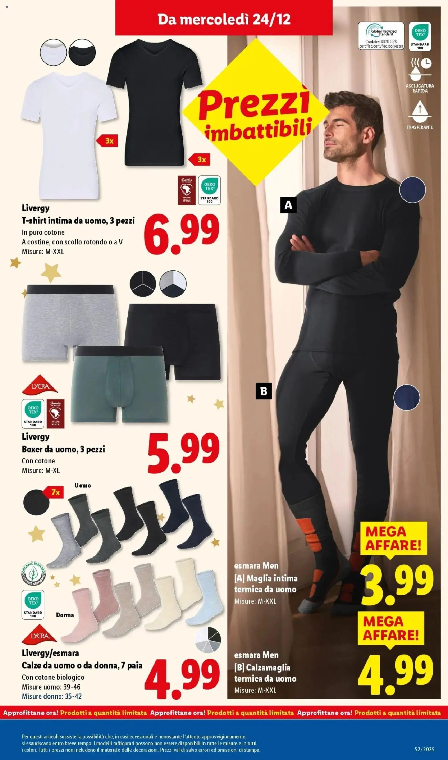 LIDL volantino della prossima settimana dal ﻿20/12/2025﻿ 📣 | Pagina: 47 | Prodotti: Leggings, Boxer, Top, T-shirt