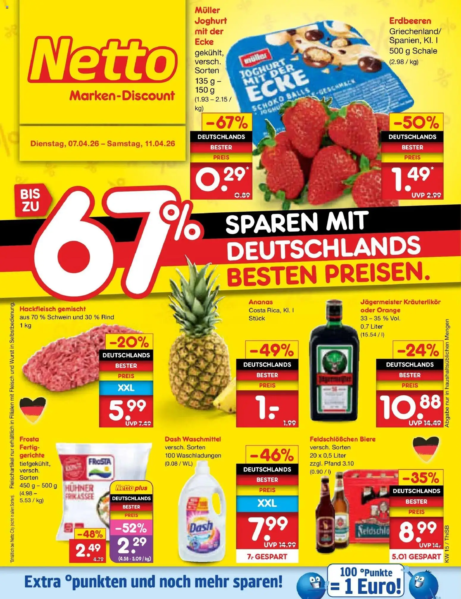 Netto Marken-Discount Prospekt Pirna	 – gültig ab 07.04.2026 | Seite: 1 | Produkte: Jägermeister, Waschmittel, Wurst, Fleisch