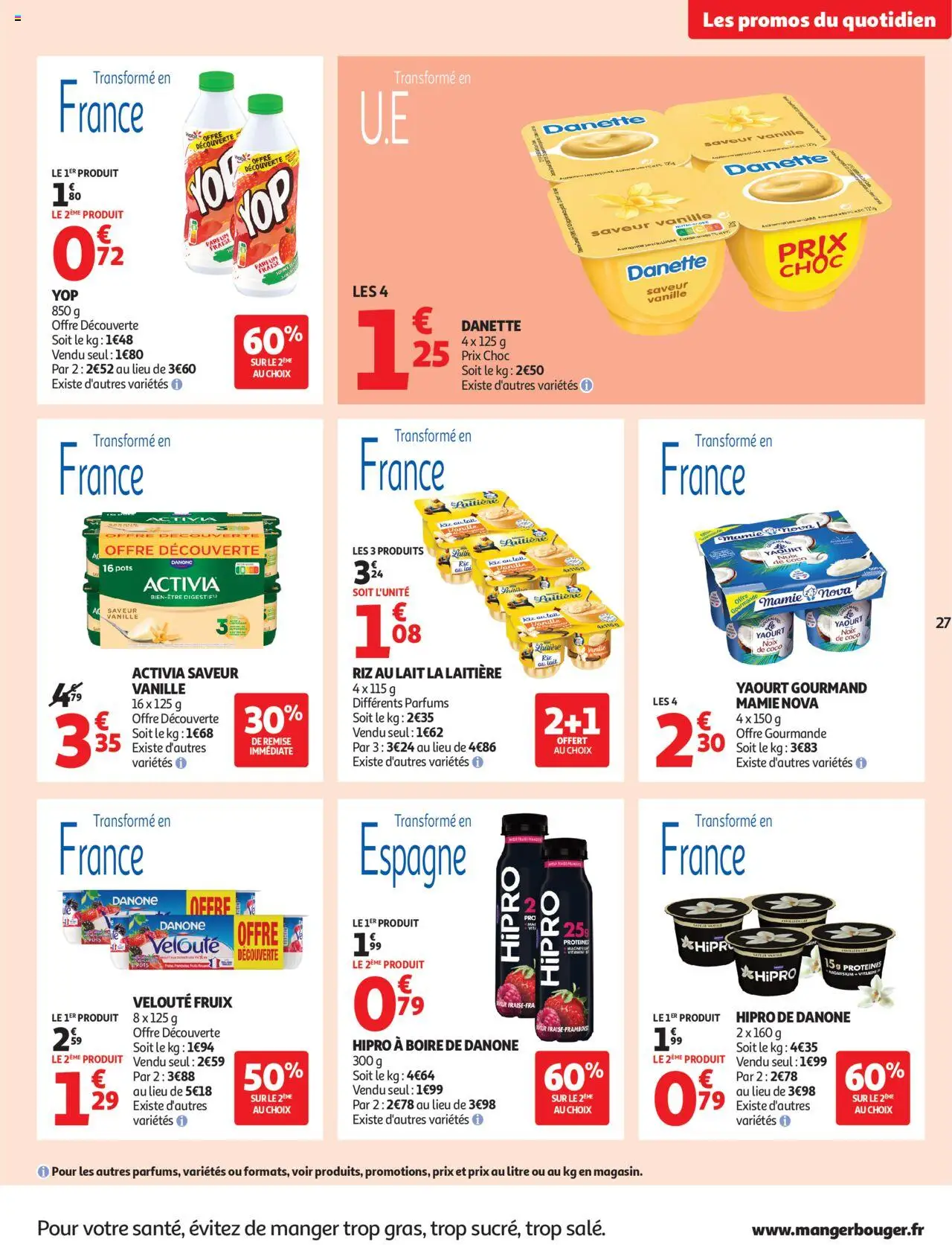 {H1} | Page: 27 | Produits: Lait, Yaourt, Riz