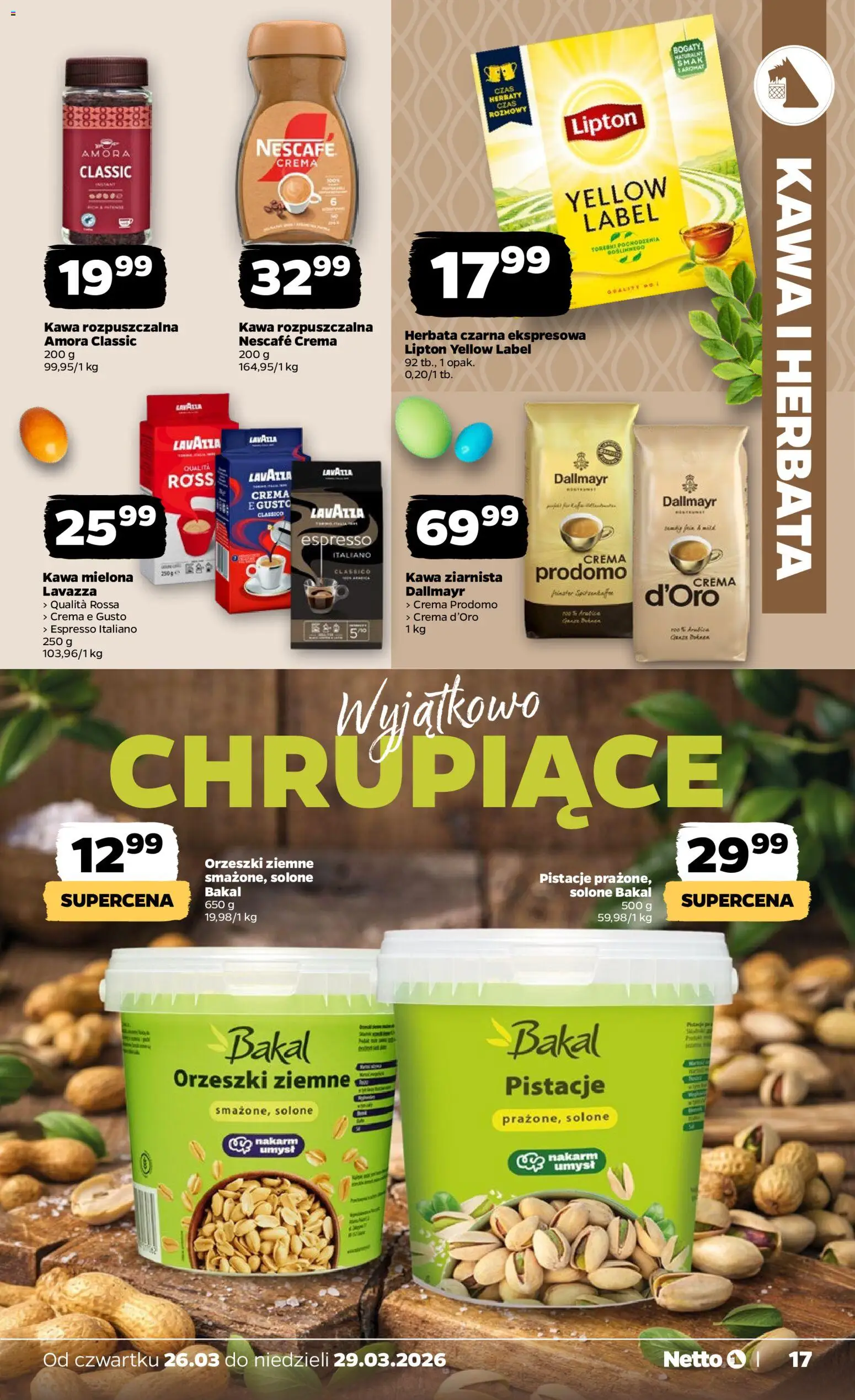 Netto gazetka od czwartku spożywcza od 26.03.2026 | Strona: 17 | Produkty: Nescafe, Kawa ziarnista, Kawa rozpuszczalna, Kawa