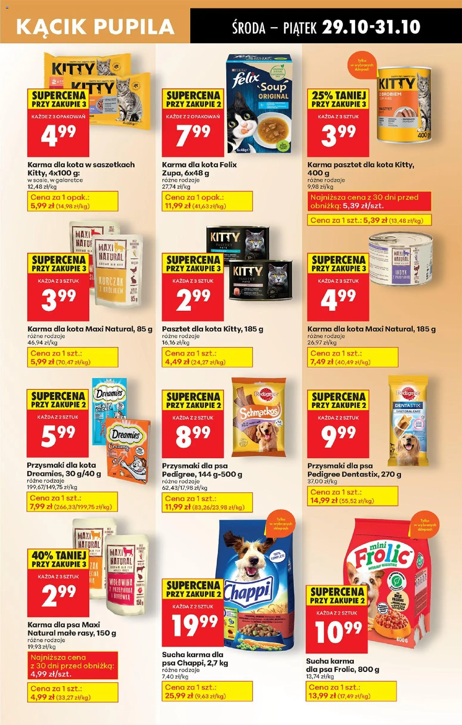 Biedronka gazetka - Oferta w tym tygodniu od 29.10.2025 | Strona: 79 | Produkty: Przysmaki dla kota, Pedigree, Karma dla kota, Sucha karma dla psa