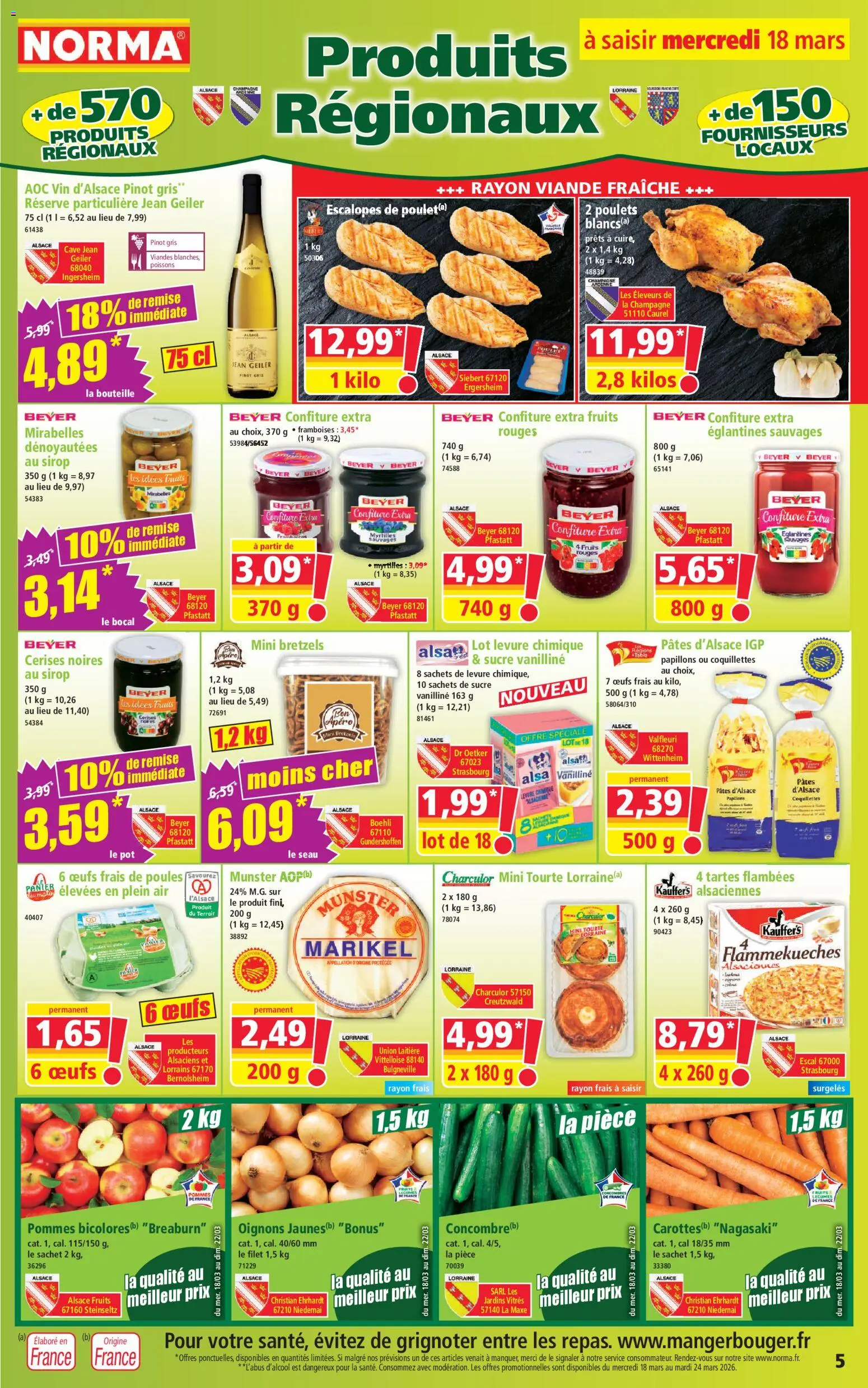 {H1} | Page: 5 | Produits: Myrtilles, Champagne, Panier, Coquillettes