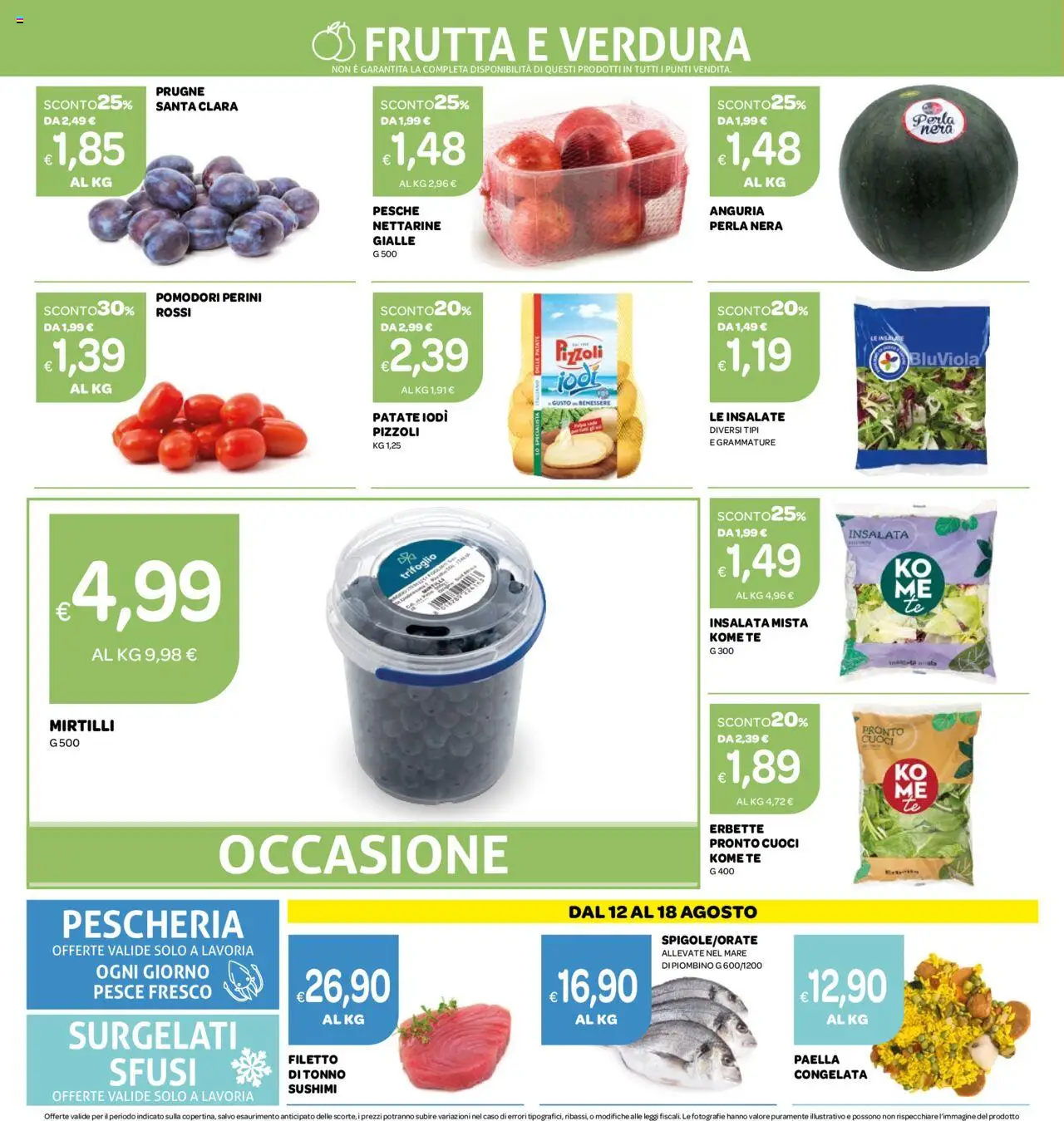 Volantino Ekom del 12.08.2025 | Pagina: 6 | Prodotti: Tè, Insalata, Frutta, Mirtilli