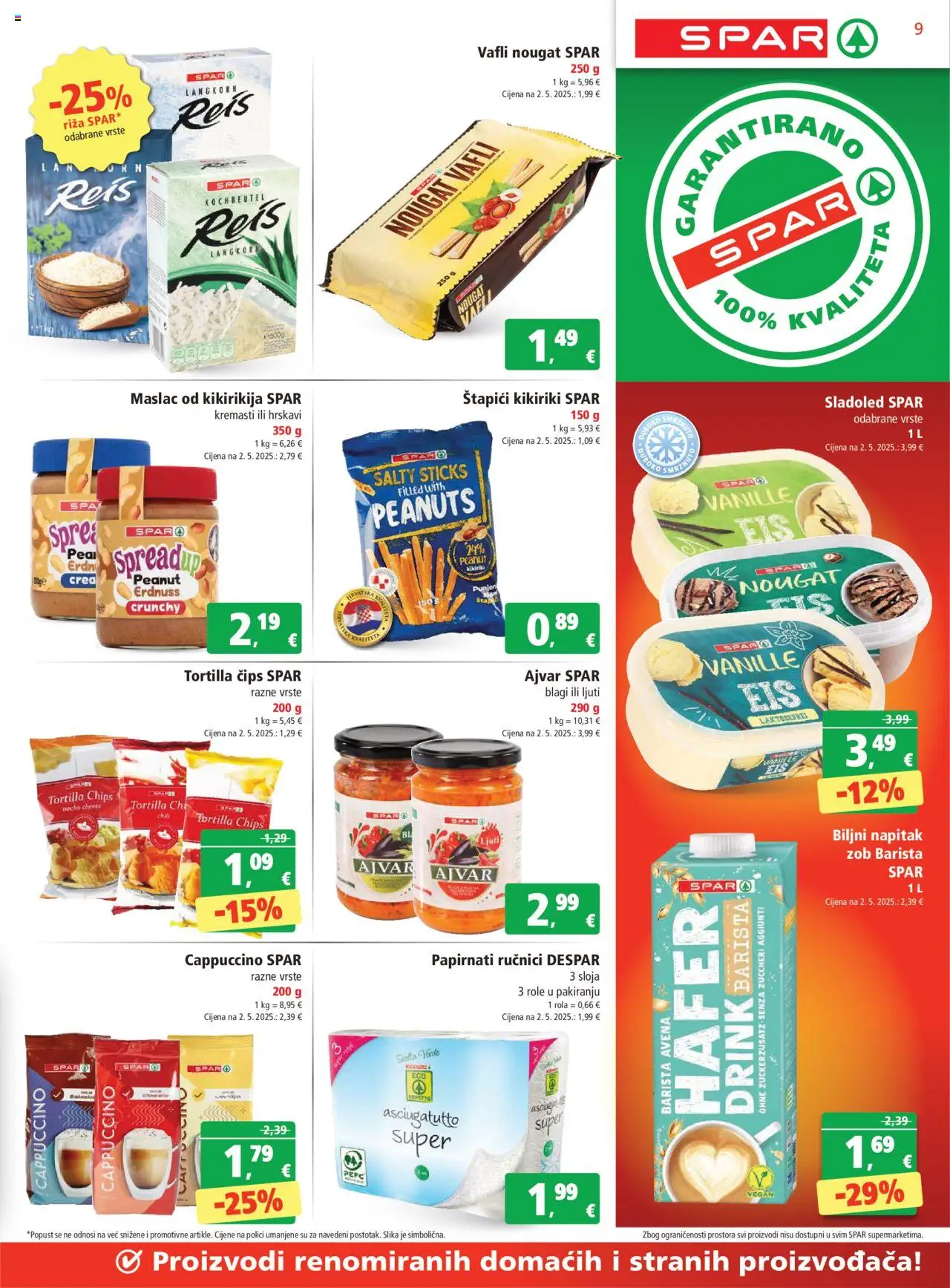 Spar katalog | vrijedi od 06.08.2025 | Stranica: 9 | Proizvodi: Role, Čips, Sladoled, Štapići