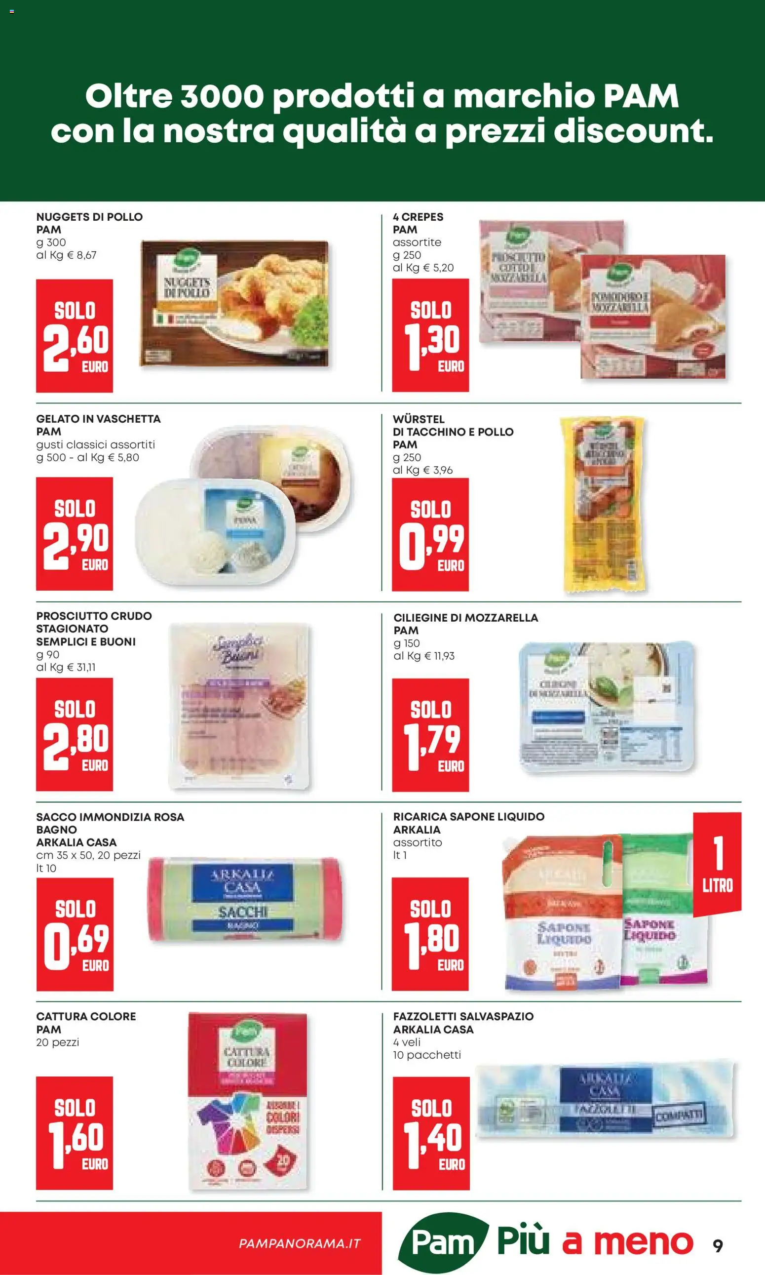 Volantino Panorama del 12.02.2026 | Pagina: 9 | Prodotti: Prosciutto Crudo, Nuggets, Prosciutto, Bagno