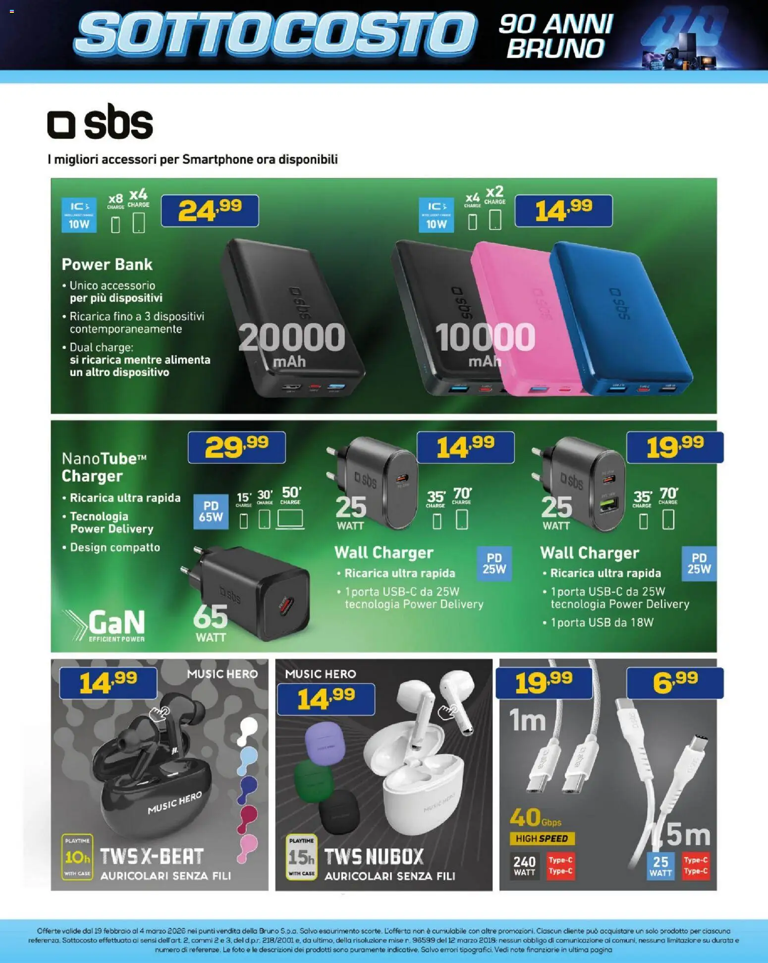 Volantino BRUNO del 19.02.2026 | Pagina: 31 | Prodotti: Auricolari, Power bank, Smartphone, USB
