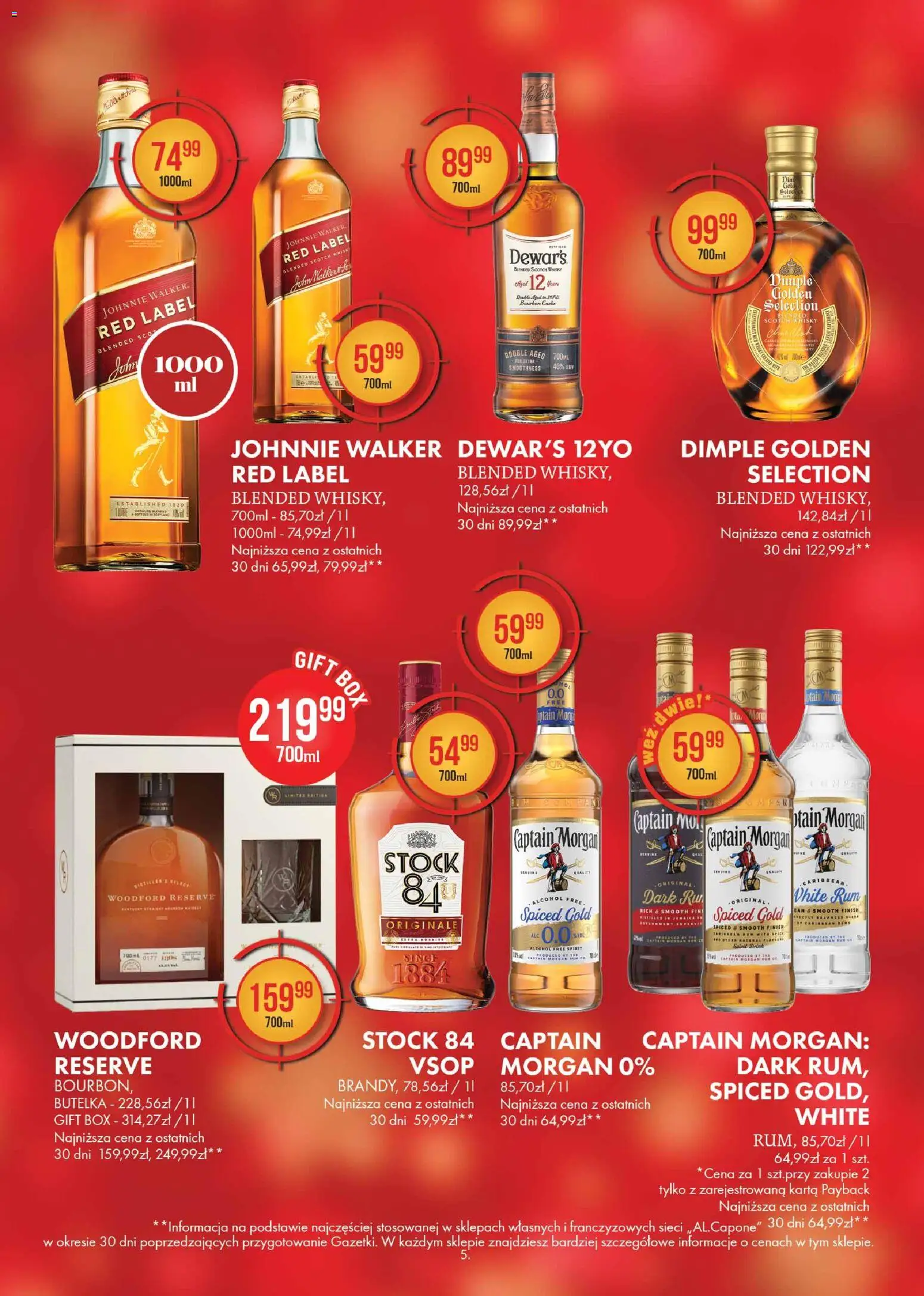 Al.Capone Gazetka od 13.11.2025 | Strona: 5 | Produkty: Karta, Red label, Rum, Finish