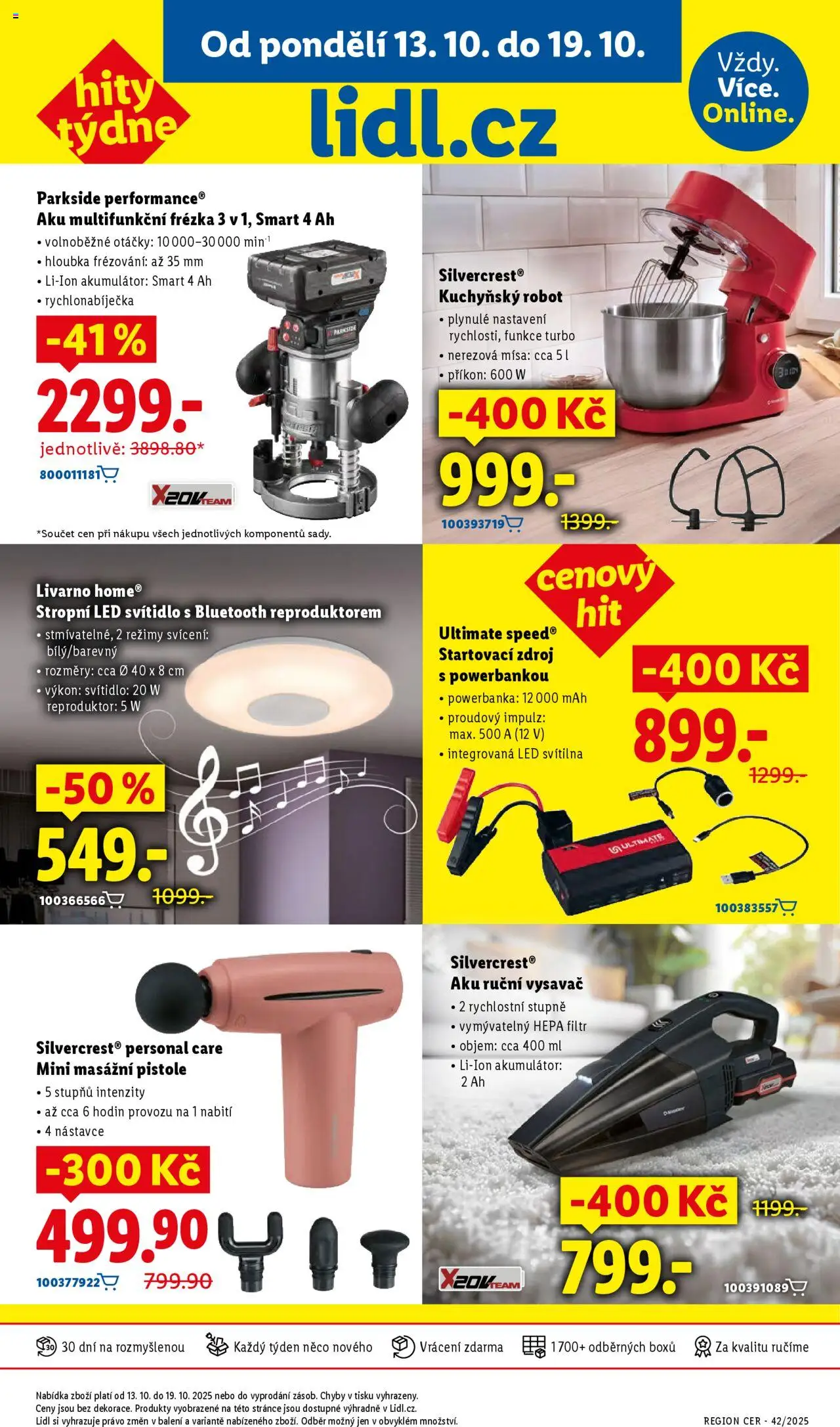 Lidl leták od 16.10.2025 | Strana: 41 | Produkty: Kuchyňský robot, Powerbanka, Startovací zdroj, Frézka