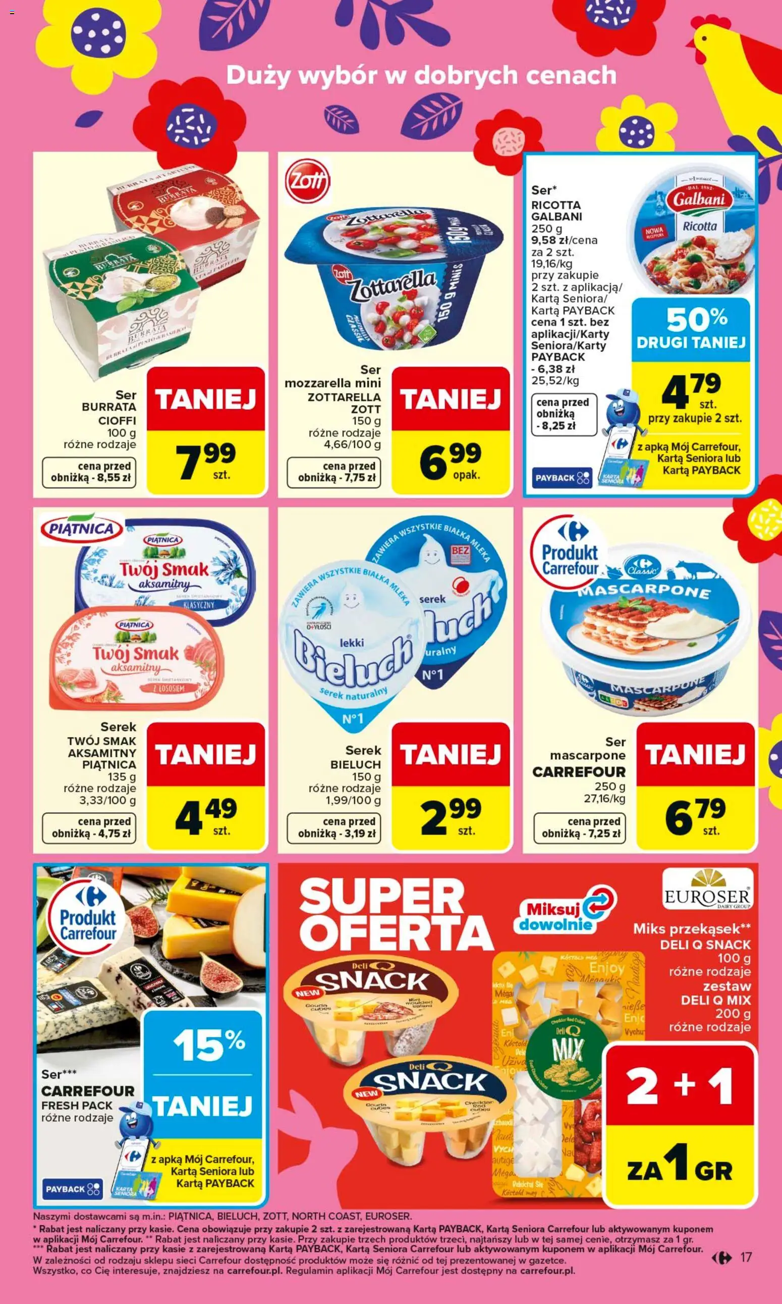 Carrefour gazetka od 16.03.2026 | Strona: 19 | Produkty: Karta, Mascarpone, Mleko, Ser
