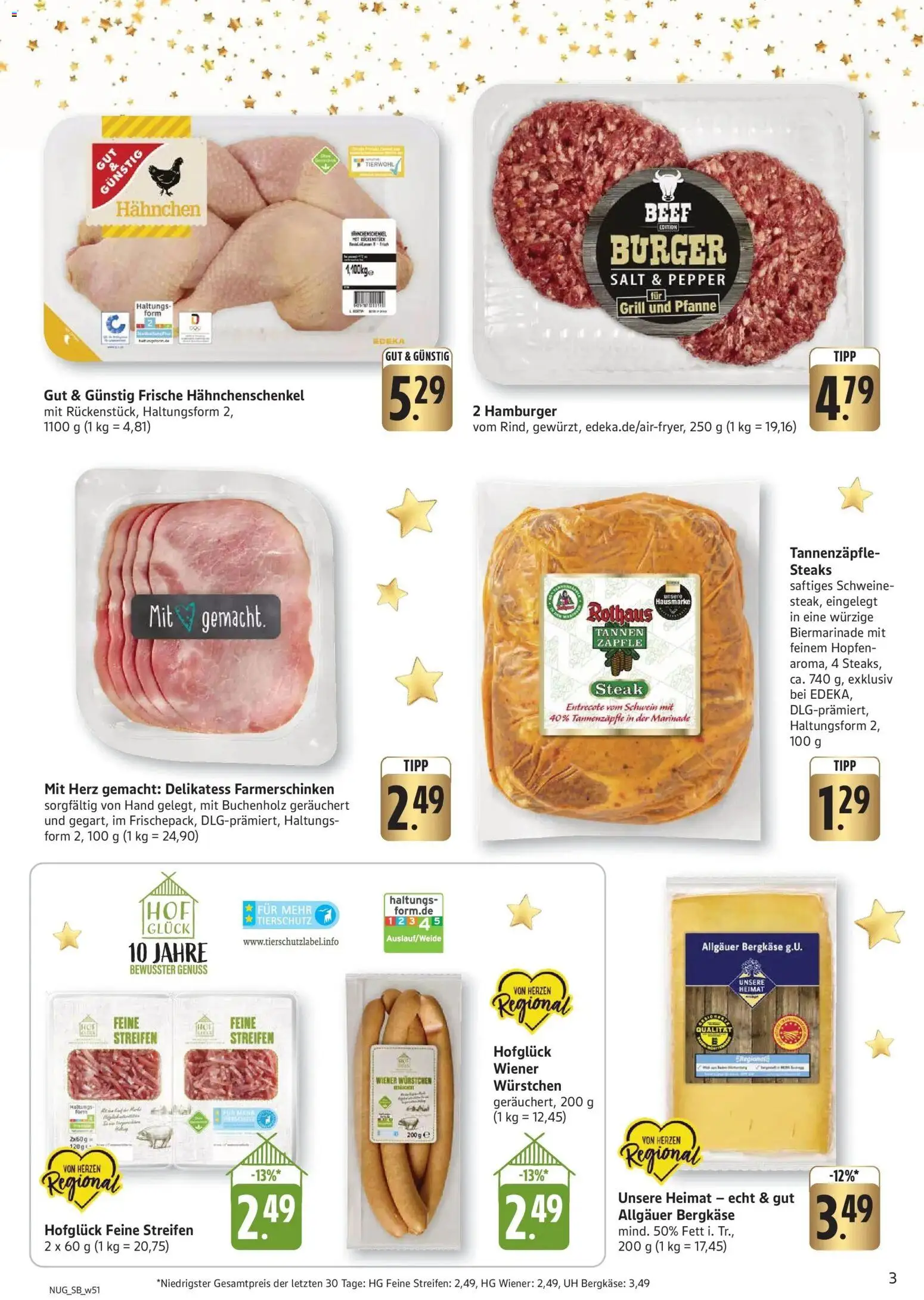 Edeka prospekt Gengenbach	 – gültig ab 14.12.2025 | Seite: 3 | Produkte: Hahnchen, Wiener wurstchen, Burger, Steak