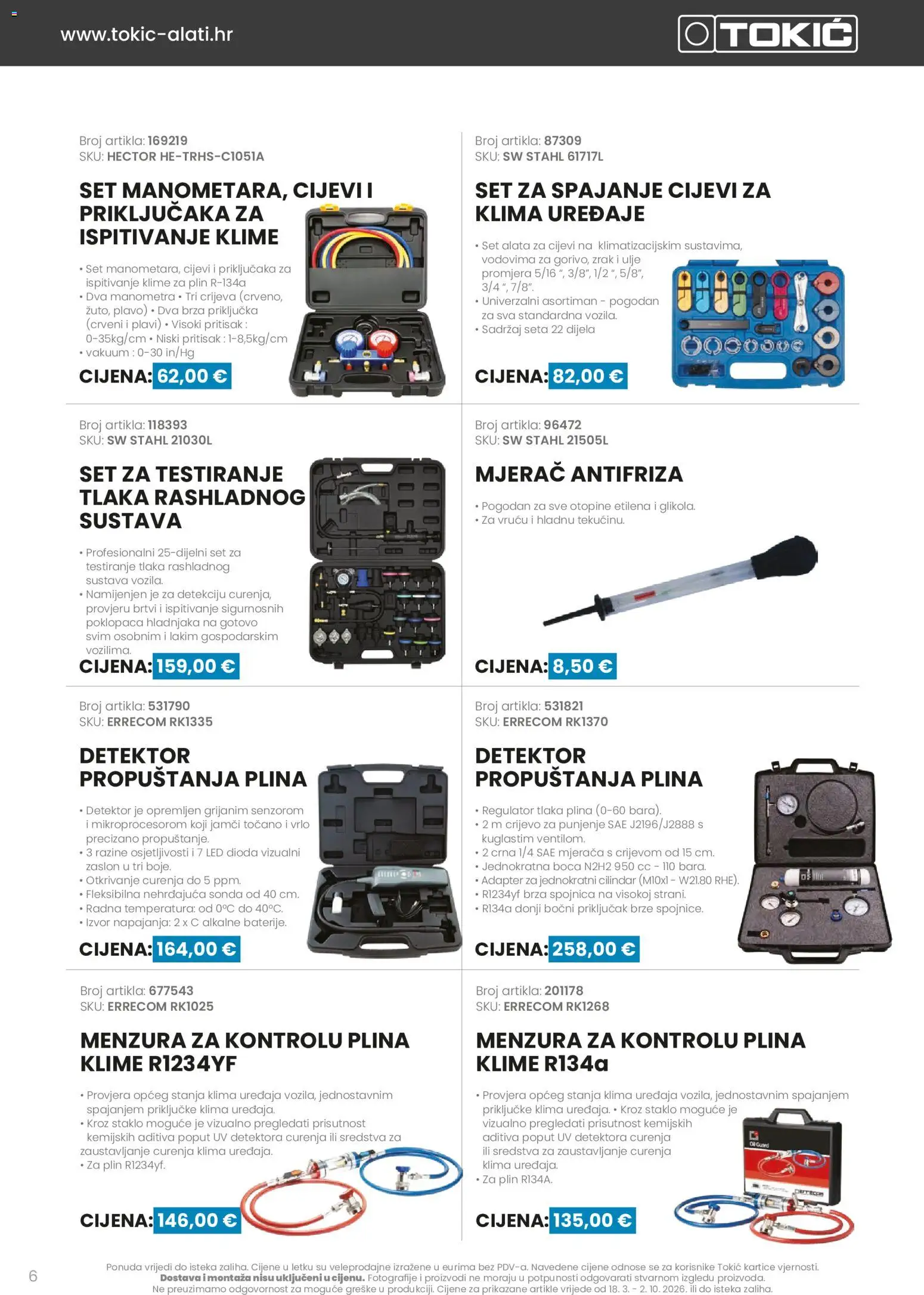 Tokić katalog | vrijedi od 18.03.2026 | Stranica: 6 | Proizvodi: Ulje, Klima, Cijevi, Adapter