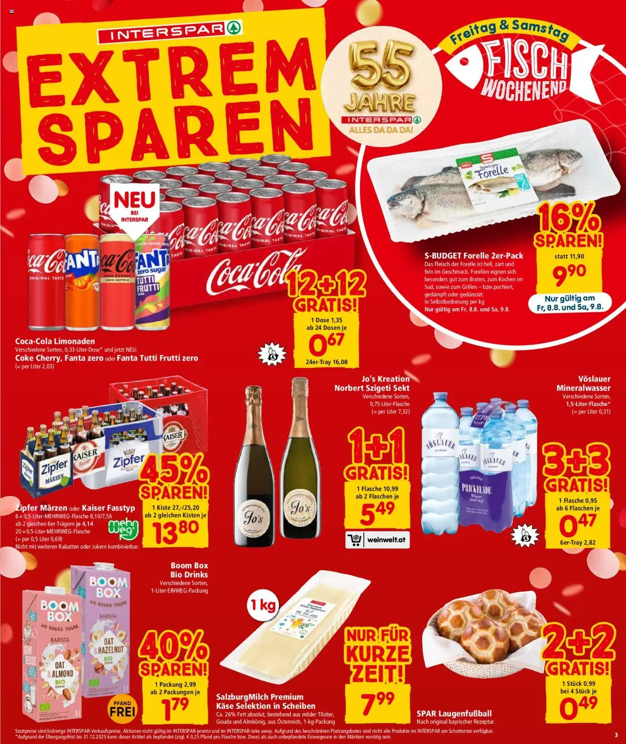 Interspar Flugblatt - Oberösterreich gültig ab 07.08.2025 | Seite: 3 | Produkte: Zucker, Box, Käse, Fisch