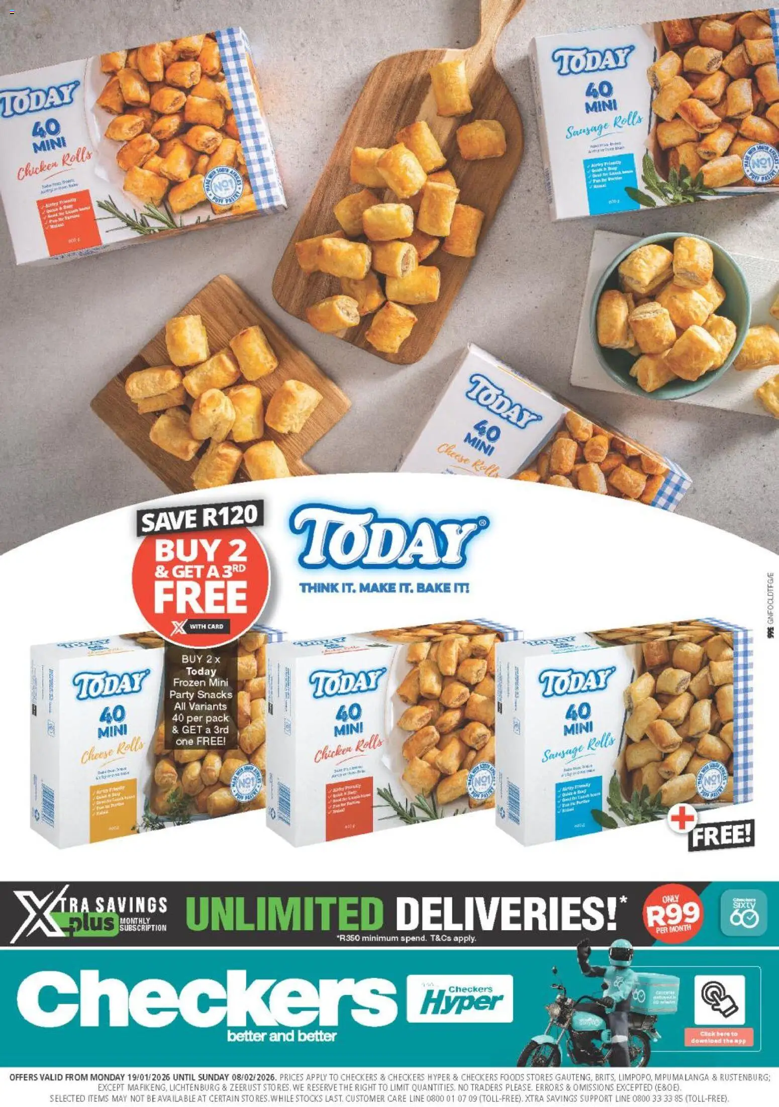 New Checkers catalogue – valid from 19.01.2026 | Page: 1 | Products: Cheese, Chicken, Snacks, Sausage